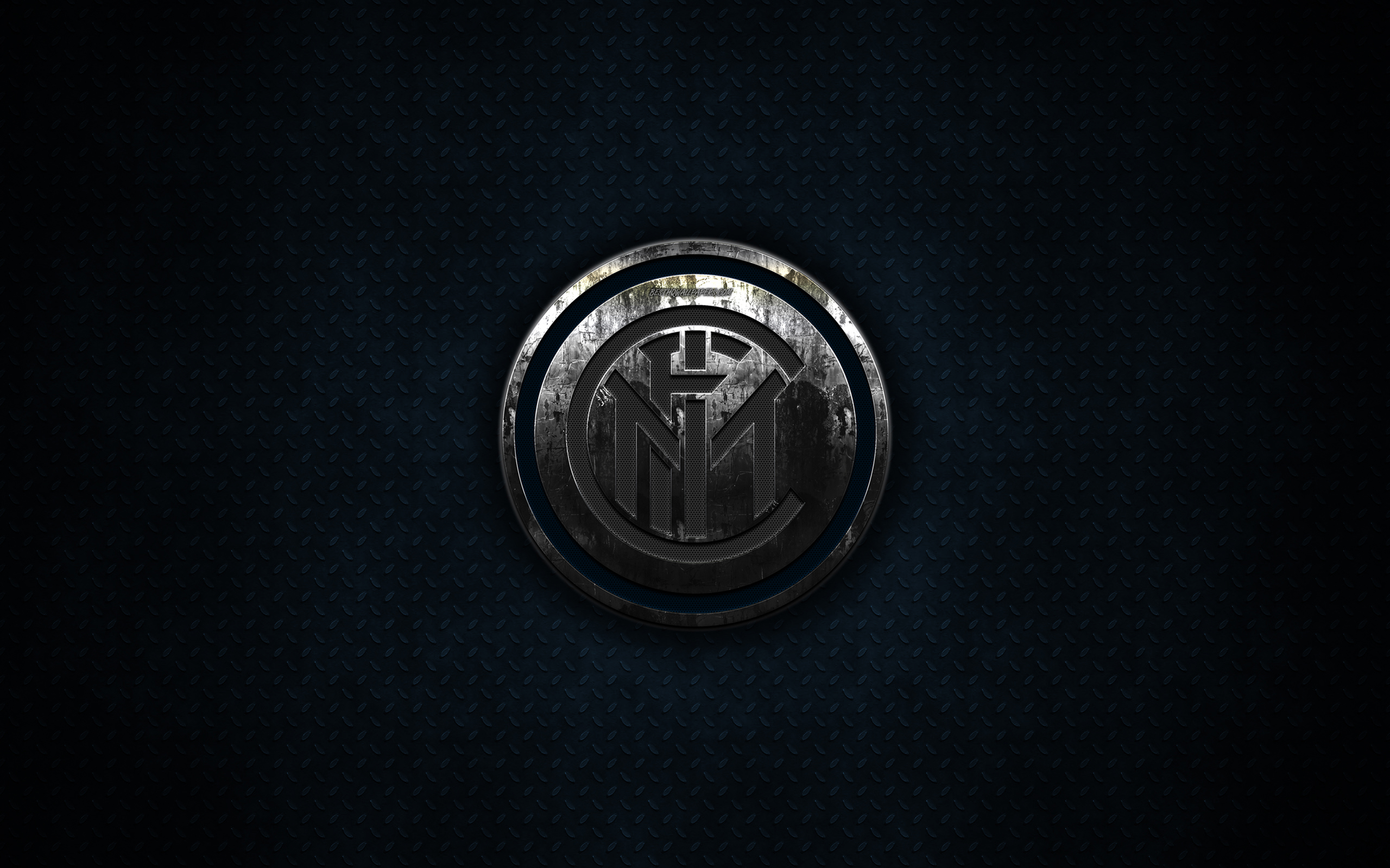 Download wallpaper Inter Milan FC, metal logo, creative art