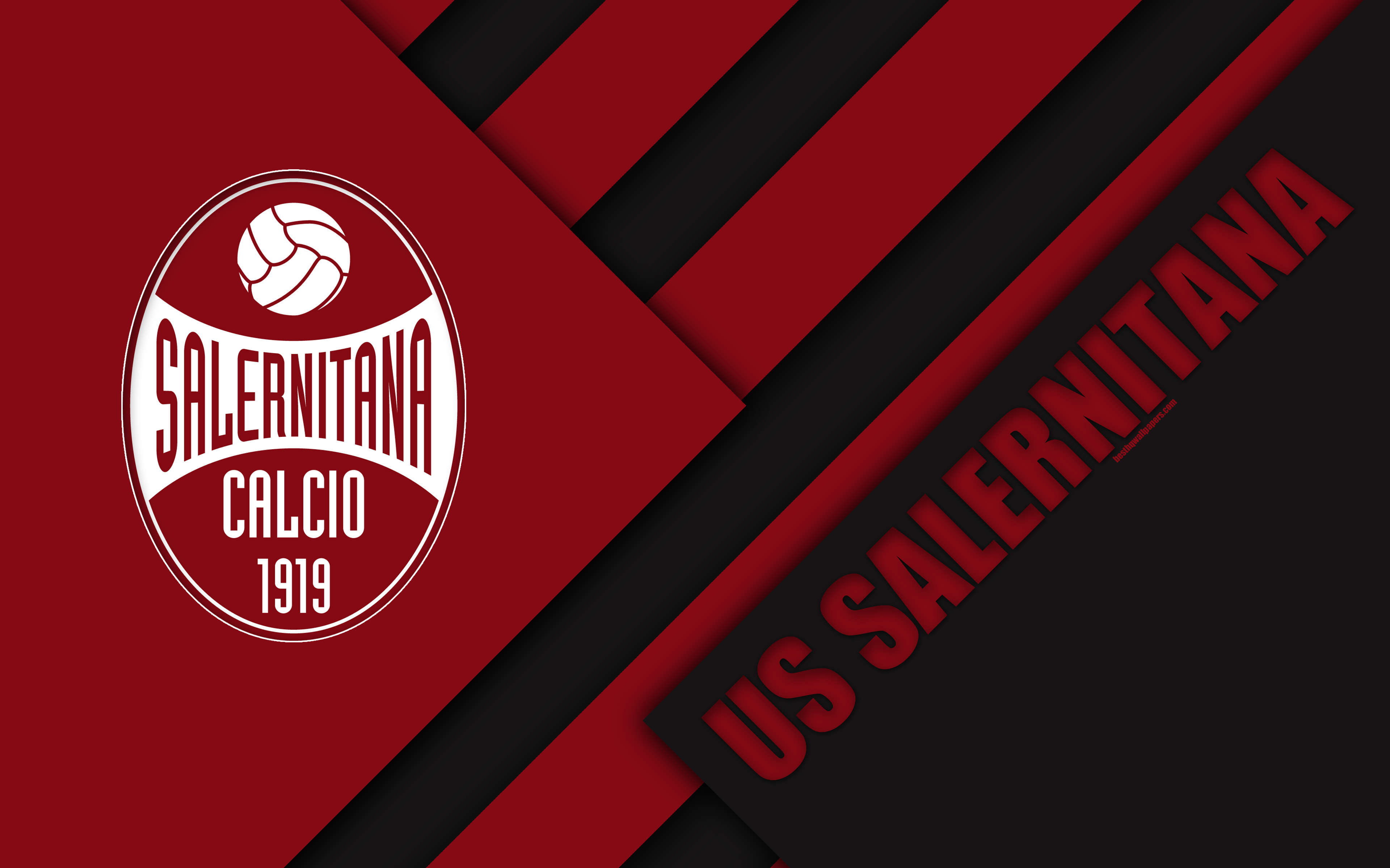 Download wallpaper US Salernitana 4k, material design, logo