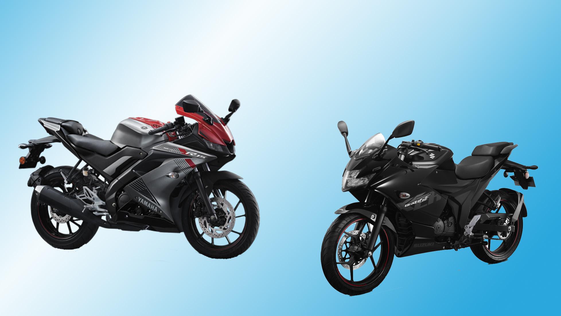 Yamaha R15 V3 Or Suzuki Gixxer Sf R15 V3 Free Wallpaper