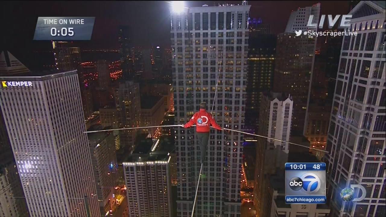 Nik Wallenda Successfully Completes Chicago High Wire Stunt