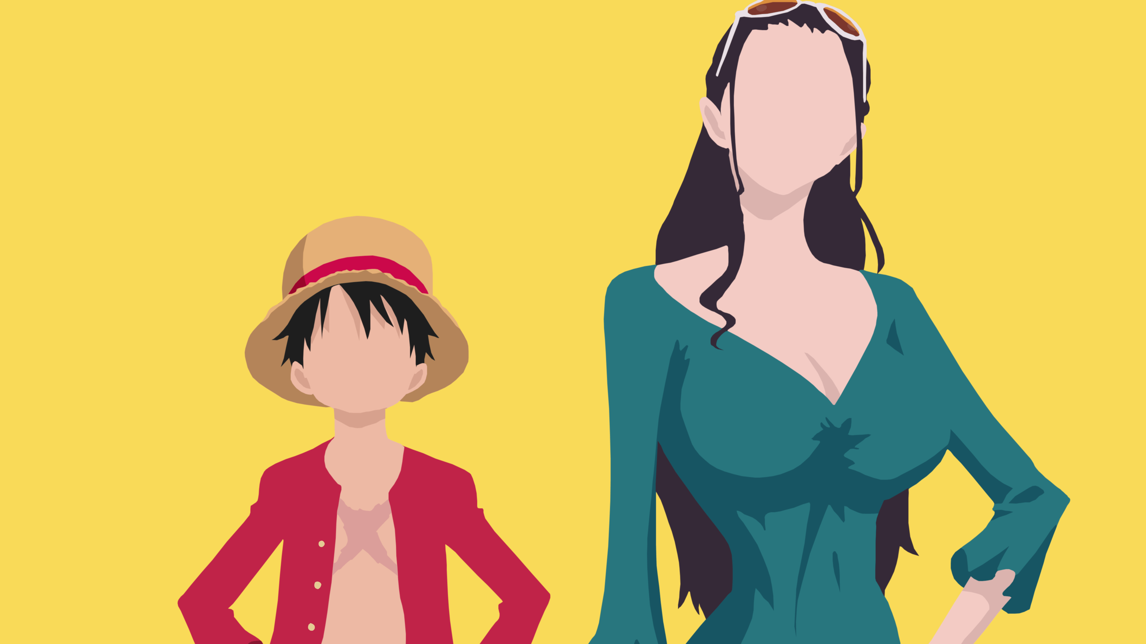 luffy y nicon robin one piece minimalist 4k Ultra HD