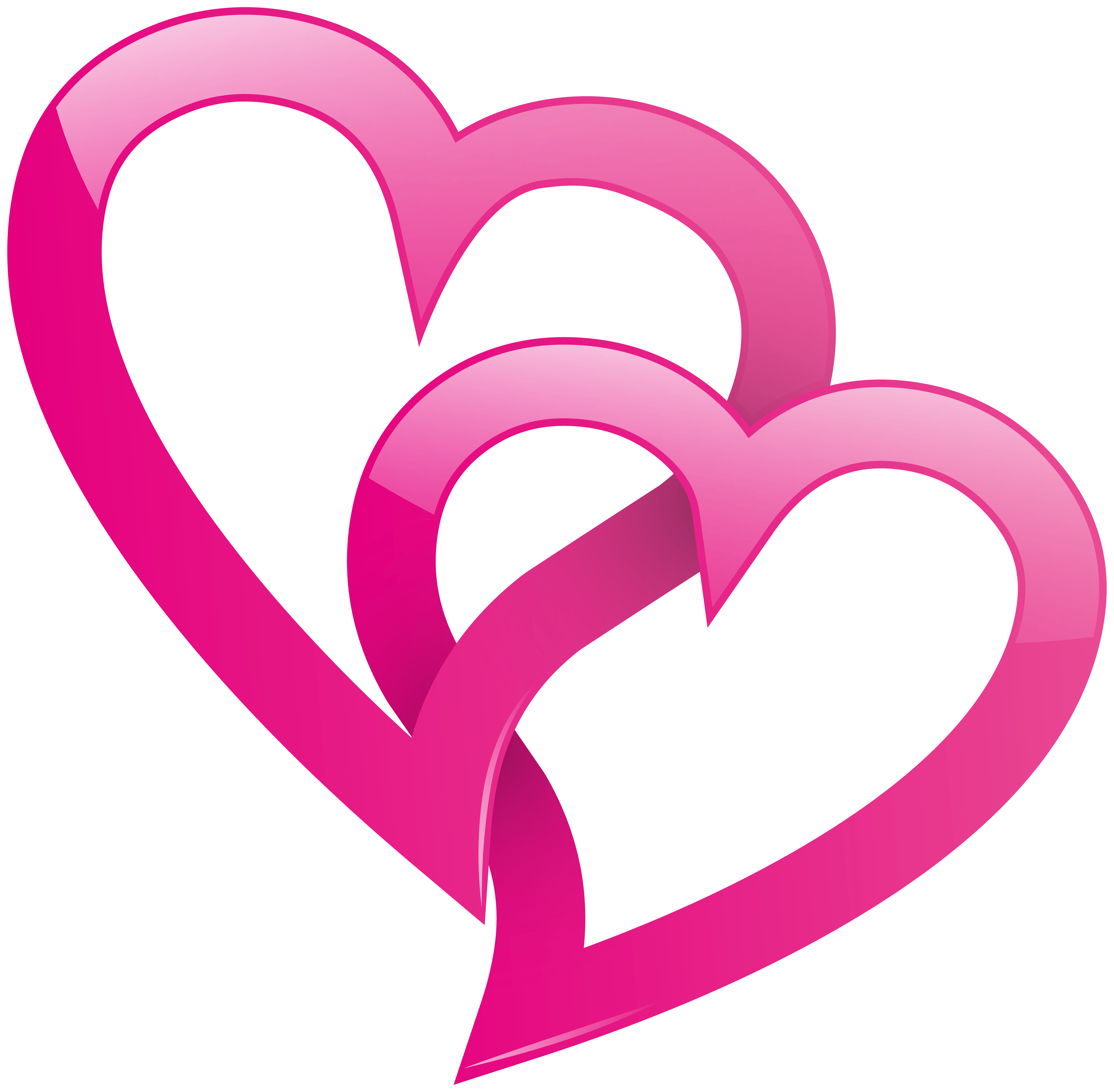 Pink Double Heart PNG Clip Art Image