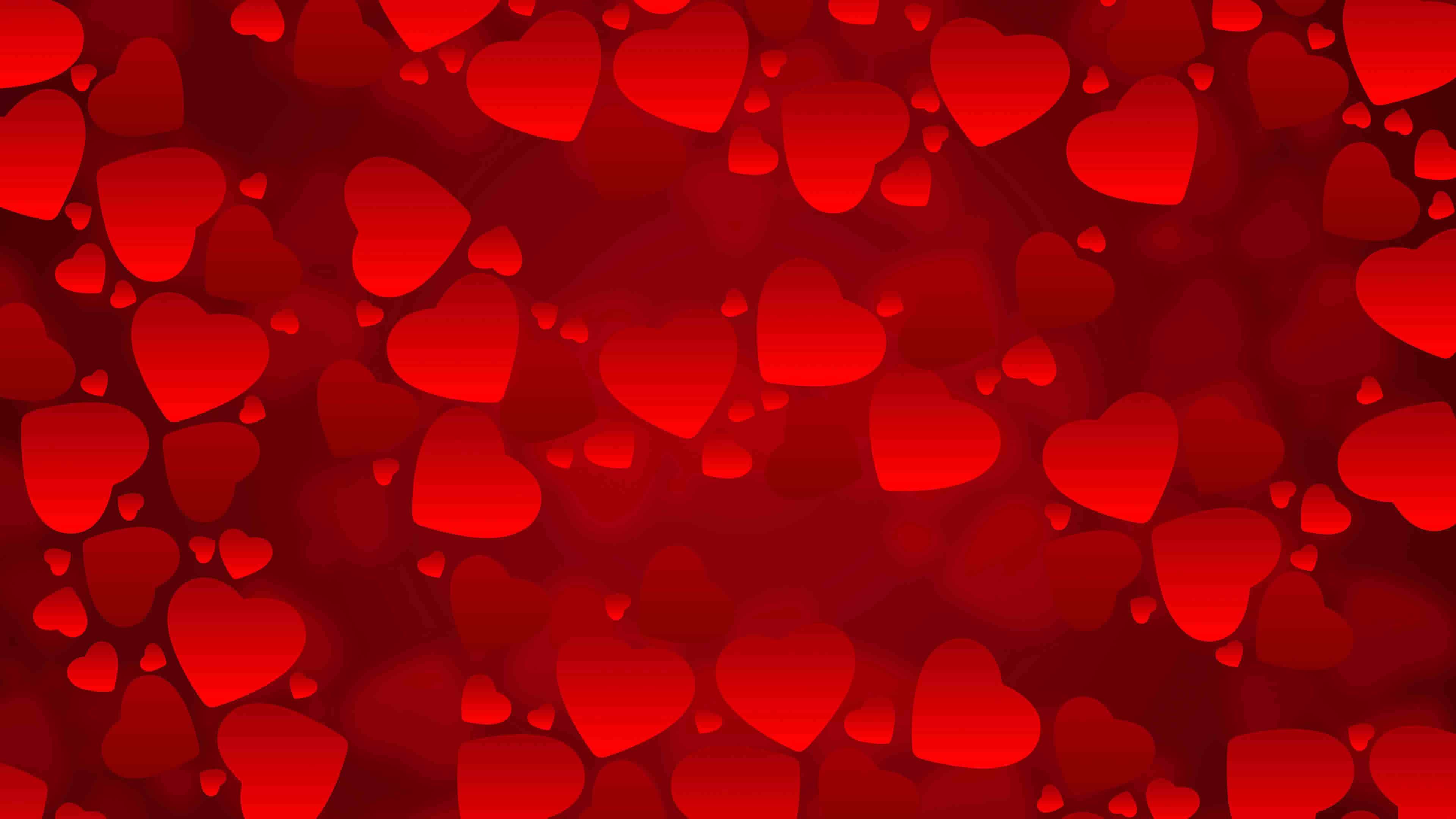 Red Valentines Heart Background UHD 4K Wallpaper