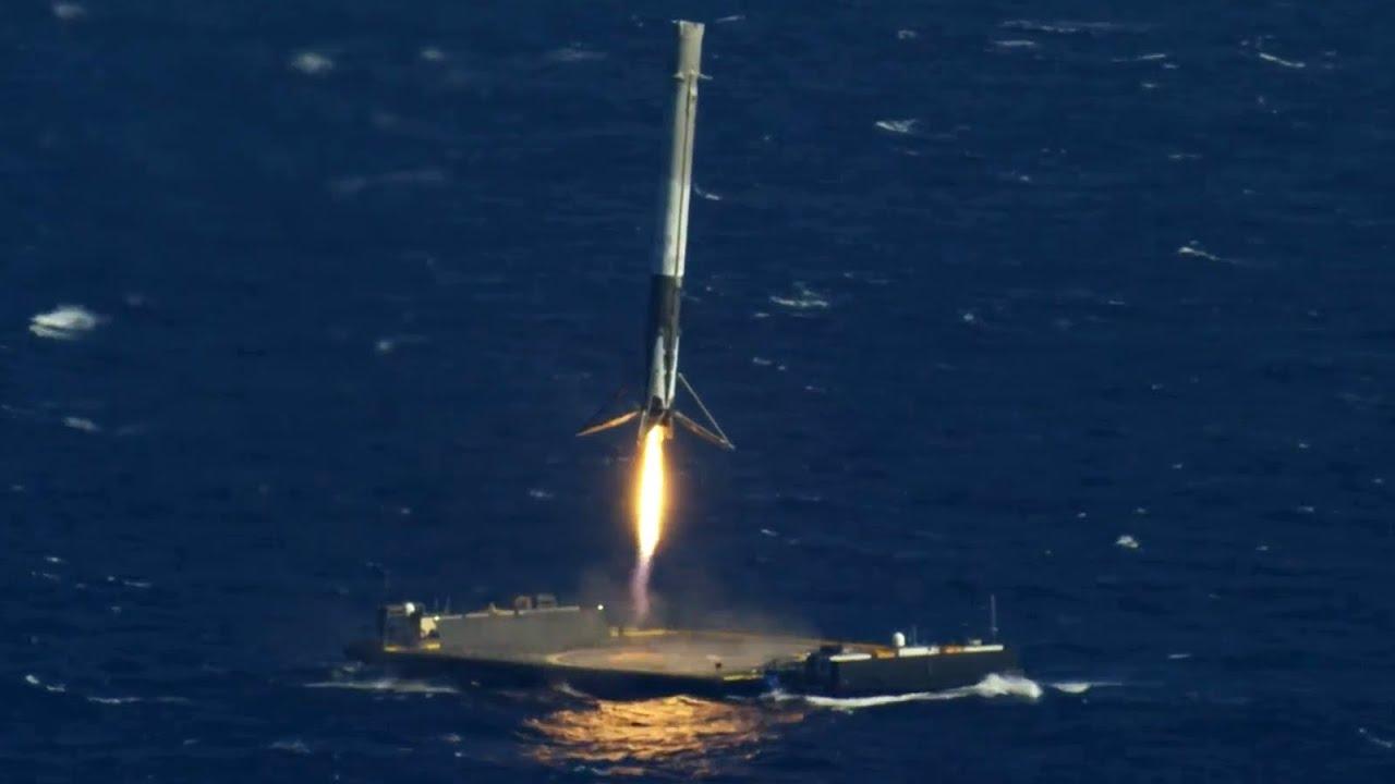 4K SpaceX Falcon 9 CRS 8 Historic Droneship Landing Clip Mirror