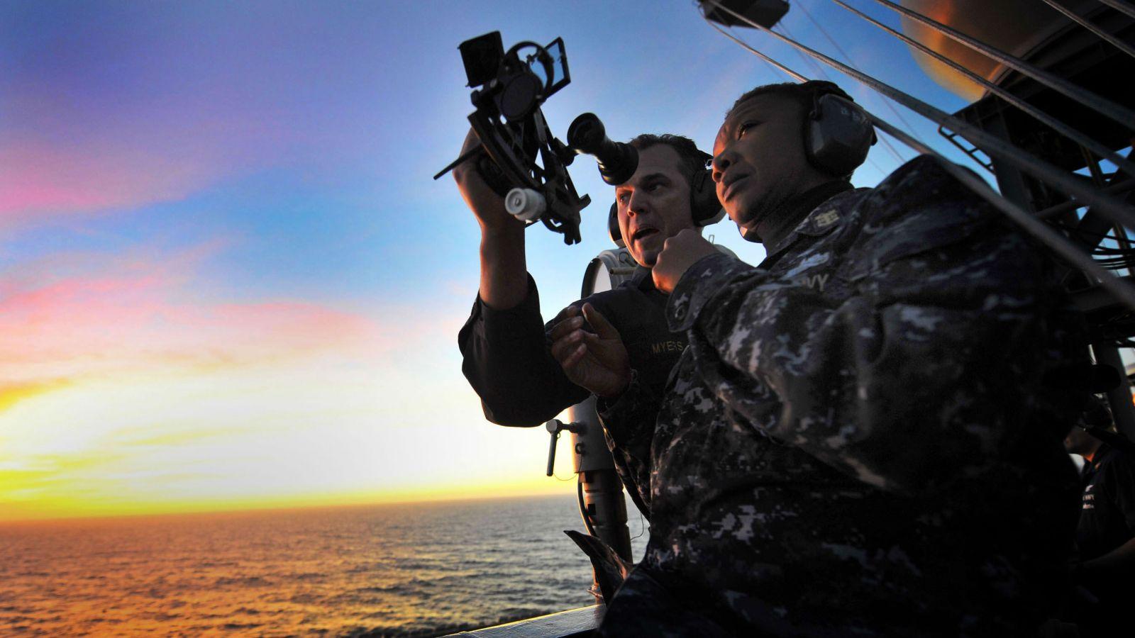 U.S. Navy Midshipmen Returning to the Sextant