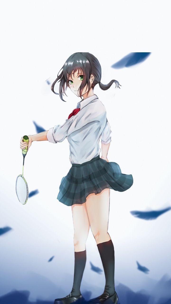 Ayano Hanesaki, anime girl, Hanebado!, badminton, artwork, 720x1280