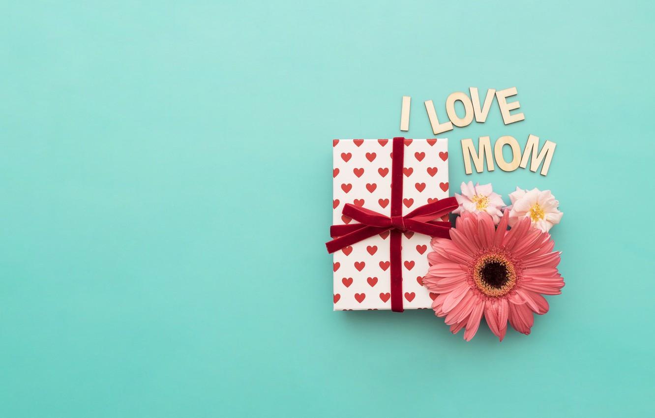 Wallpaper flower, holiday, gift, Love, love, happy, mom, box, design