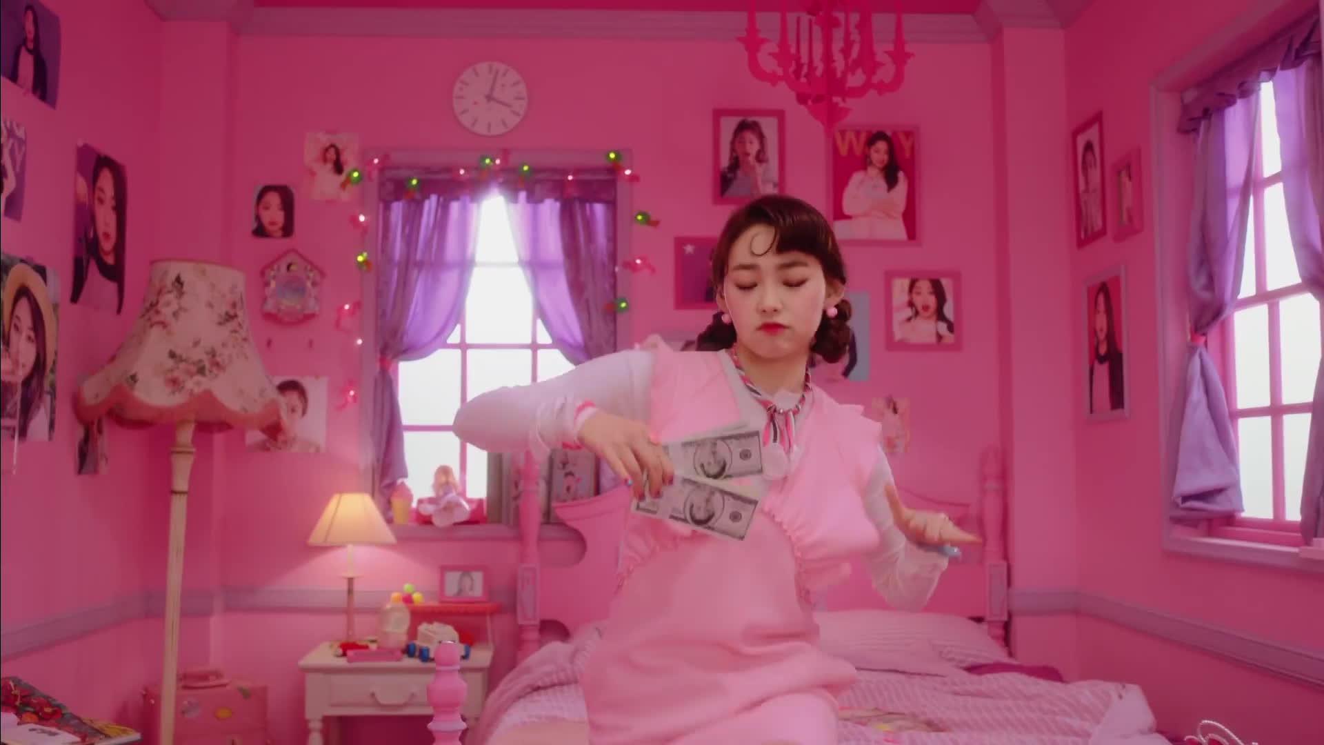 Kang Mina making it rain GIF by. Find, Make & Share