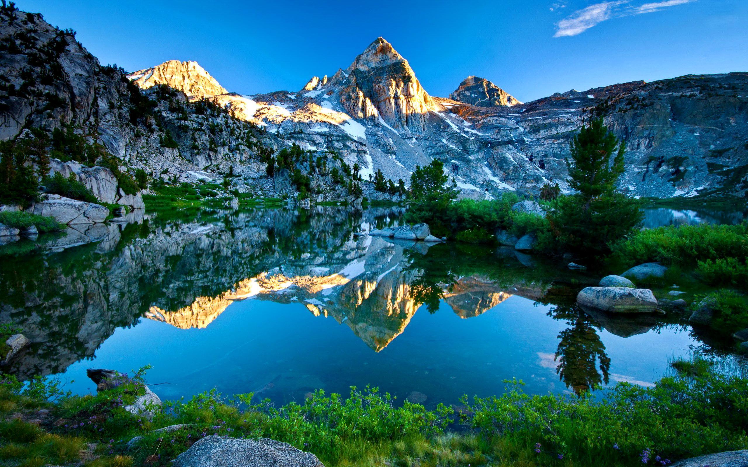 Mountain Reflection In The Lake HD desktop wallpaper, Widescreen, High Definition