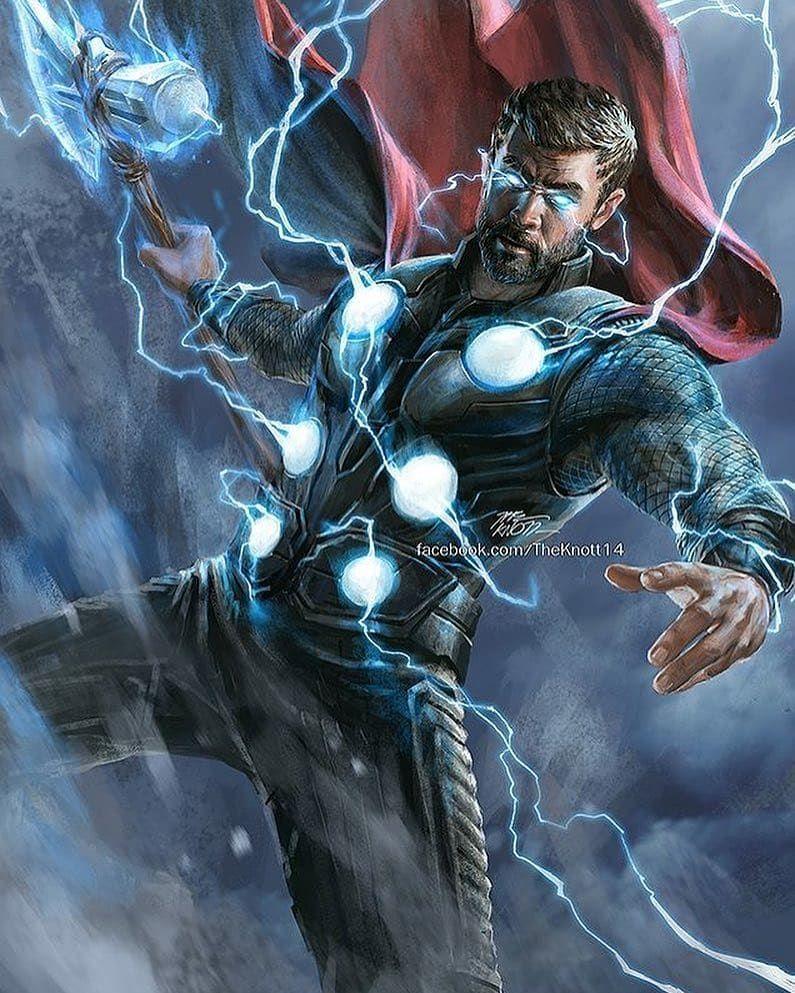 Thor!!. Art Pic via. #wakanda #Thanos #captainamerica #infinitywar #avengers #falc. Marvel thor, Thor wallpaper, Marvel superheroes