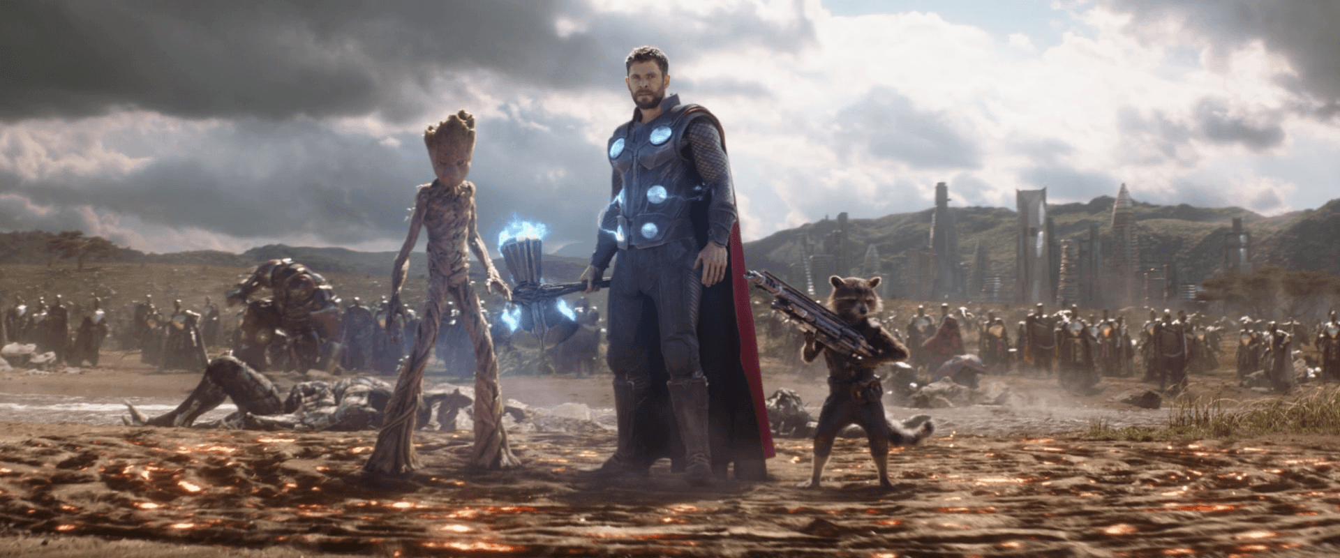 Thor's landing in Wakanda. Avengers: Infinity War