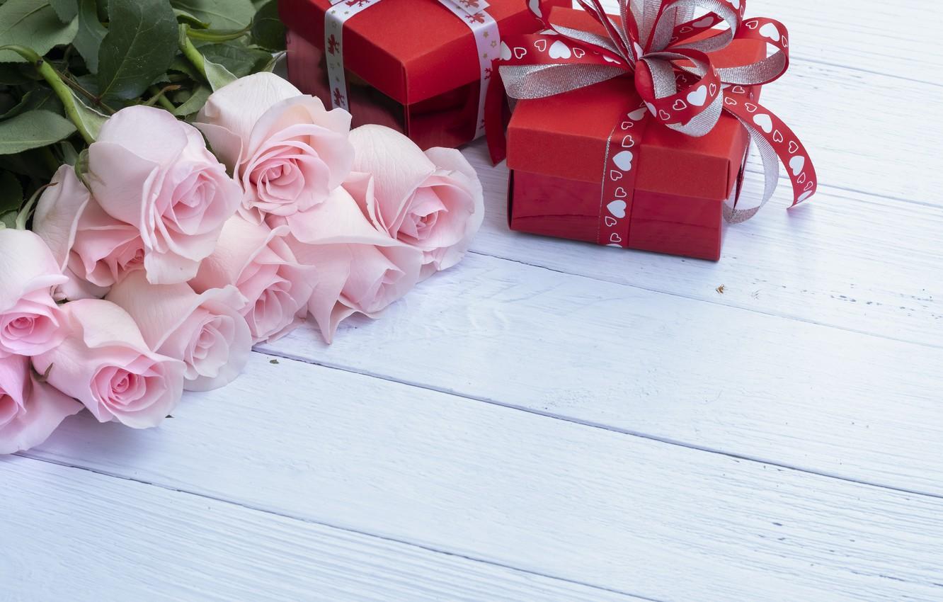 Wallpaper flowers, holiday, box, gift, roses image for desktop
