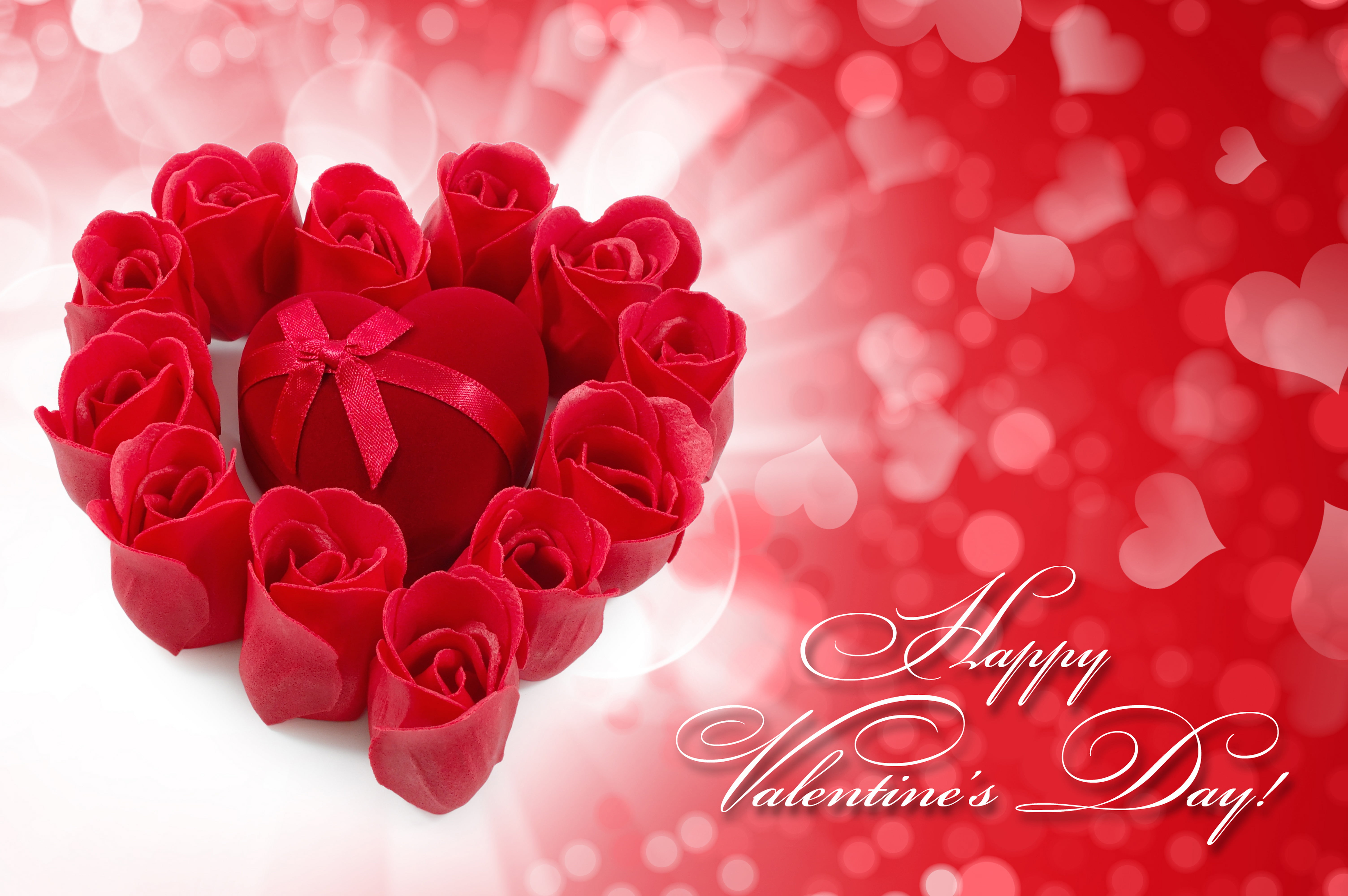 HD wallpaper: Happy Valentine's Day digital wallpaper, gift, hearts