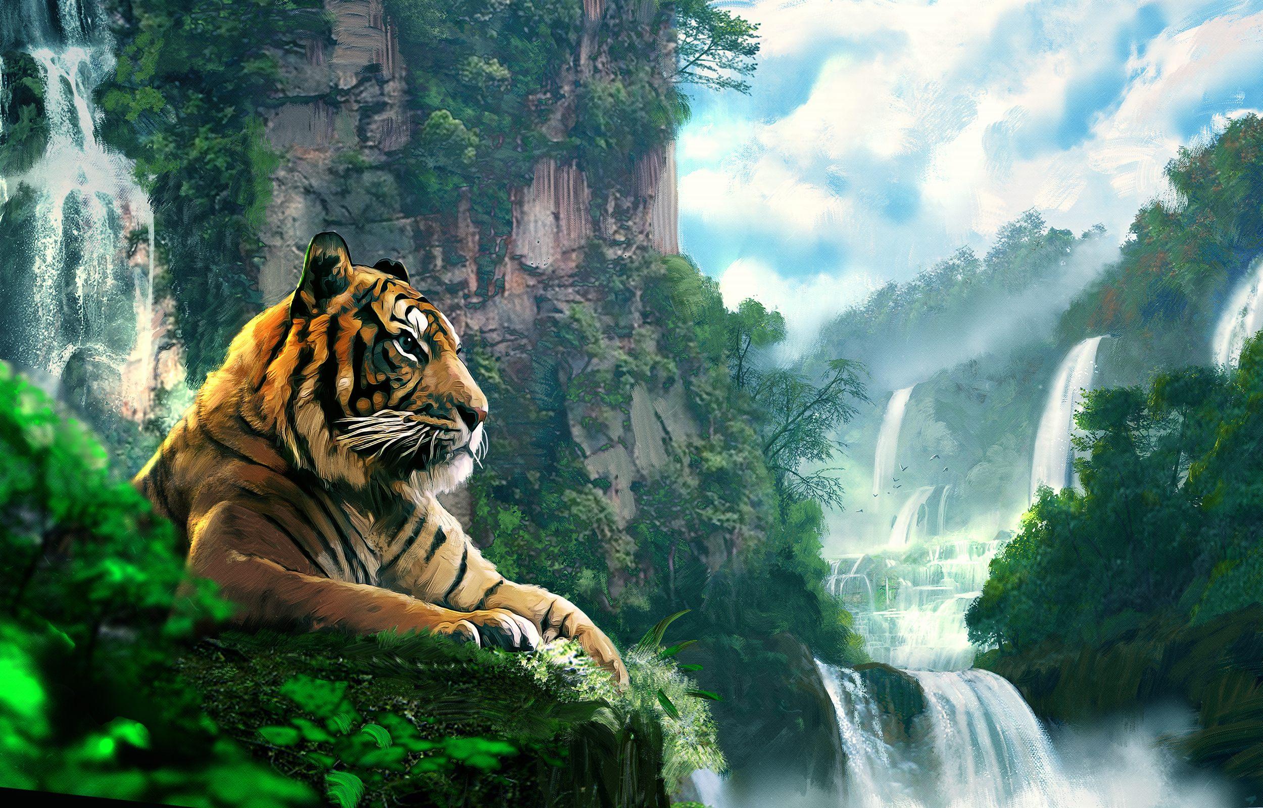 Download Tiger Art Painting Wallpaper HD Download For Desktop