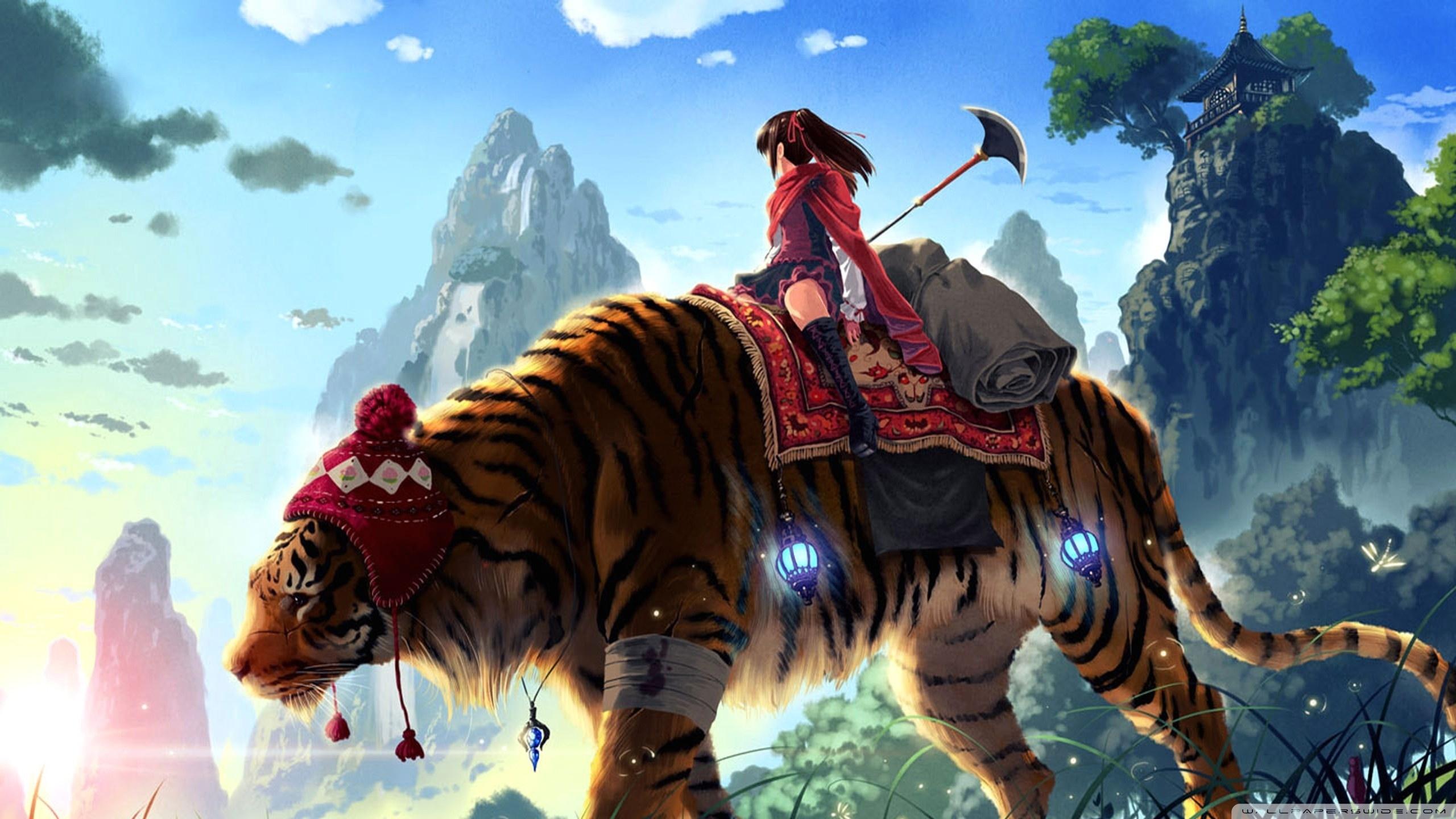 Tiger Ride Painting ❤ 4K HD Desktop Wallpaper for 4K Ultra HD TV