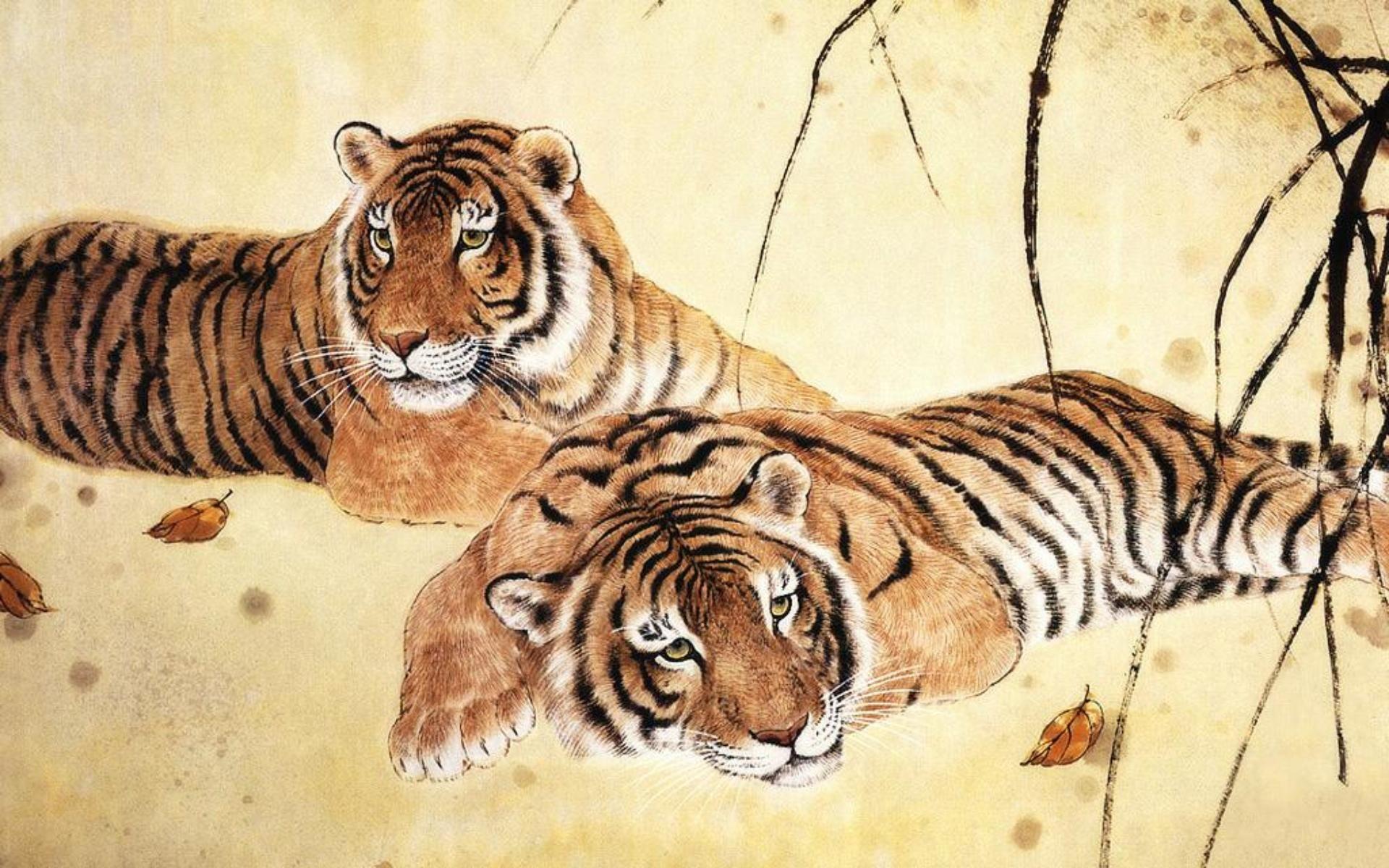japanese animal paintings. Animal Tiger Wallpaper, Art Painting
