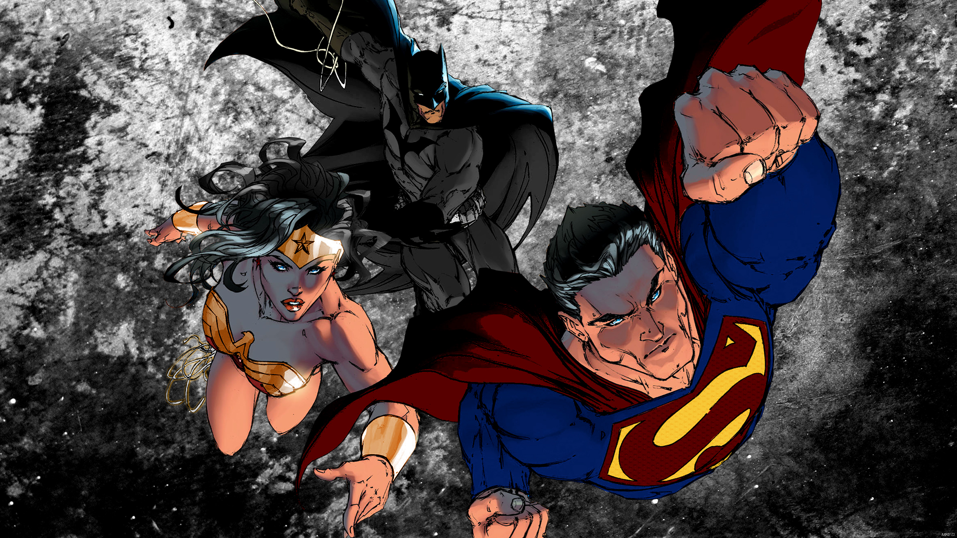 Batman Superman Wonder Woman Dc Comic Art, HD Superheroes, 4k
