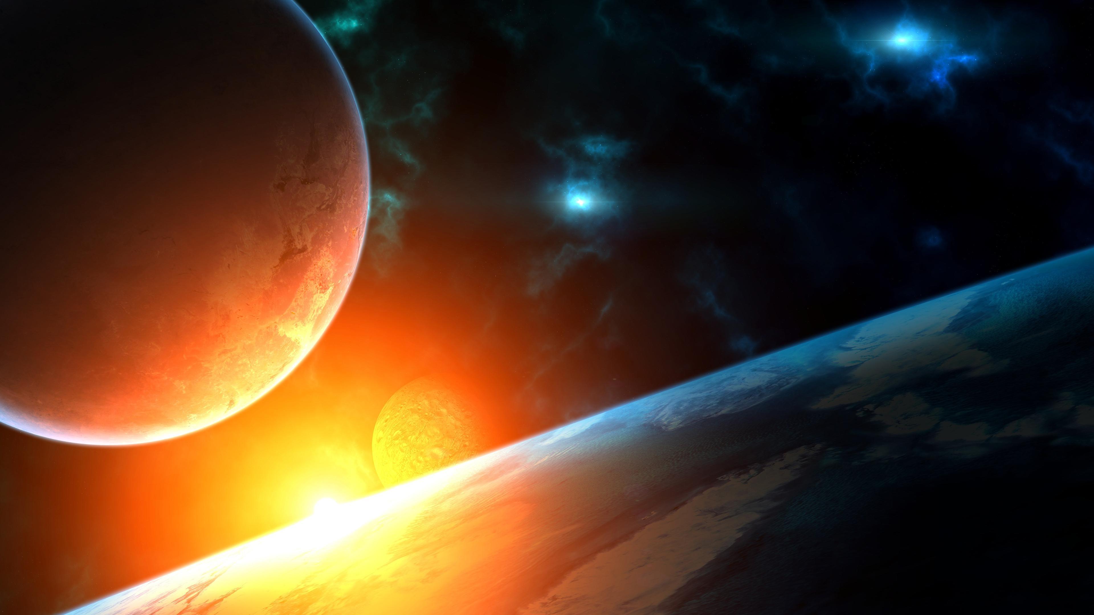Wallpaper Planets, Sun, 4K, Space