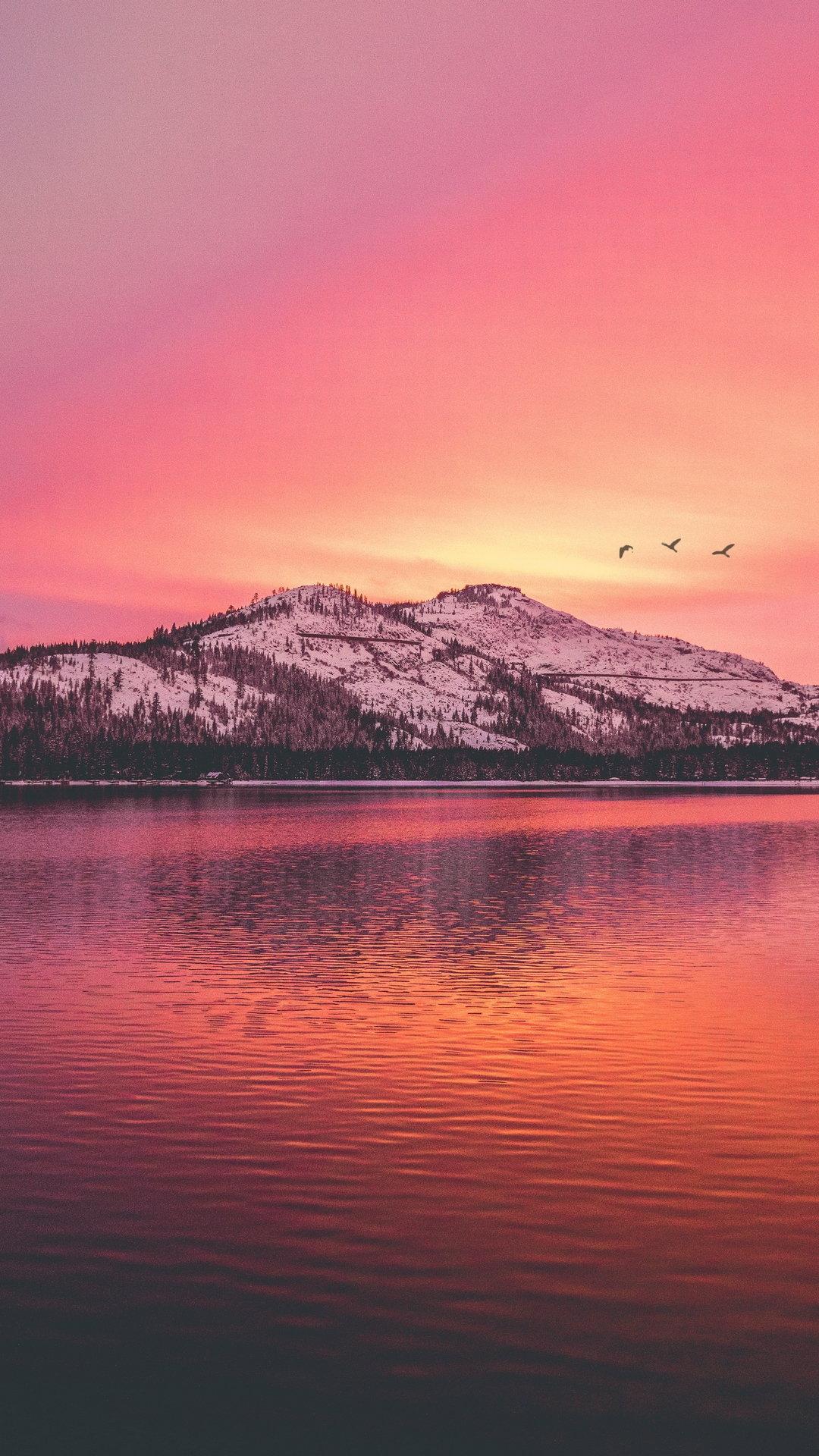 Mountains Lake Sunset Wallpaper - [1080x1920]