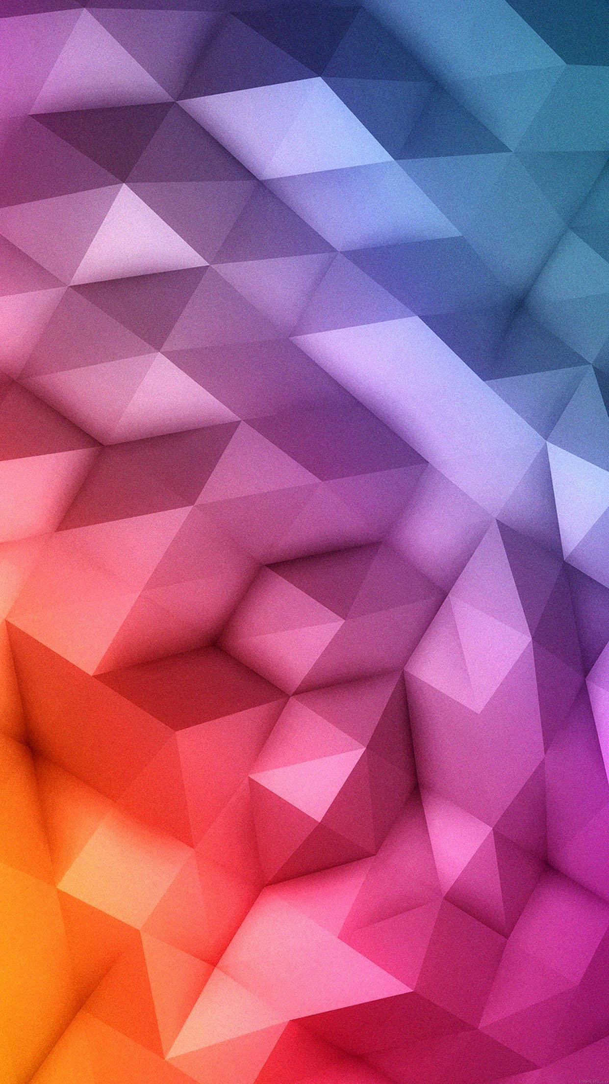 iPhone 6 Wallpaper gradient rainbow polys pattern