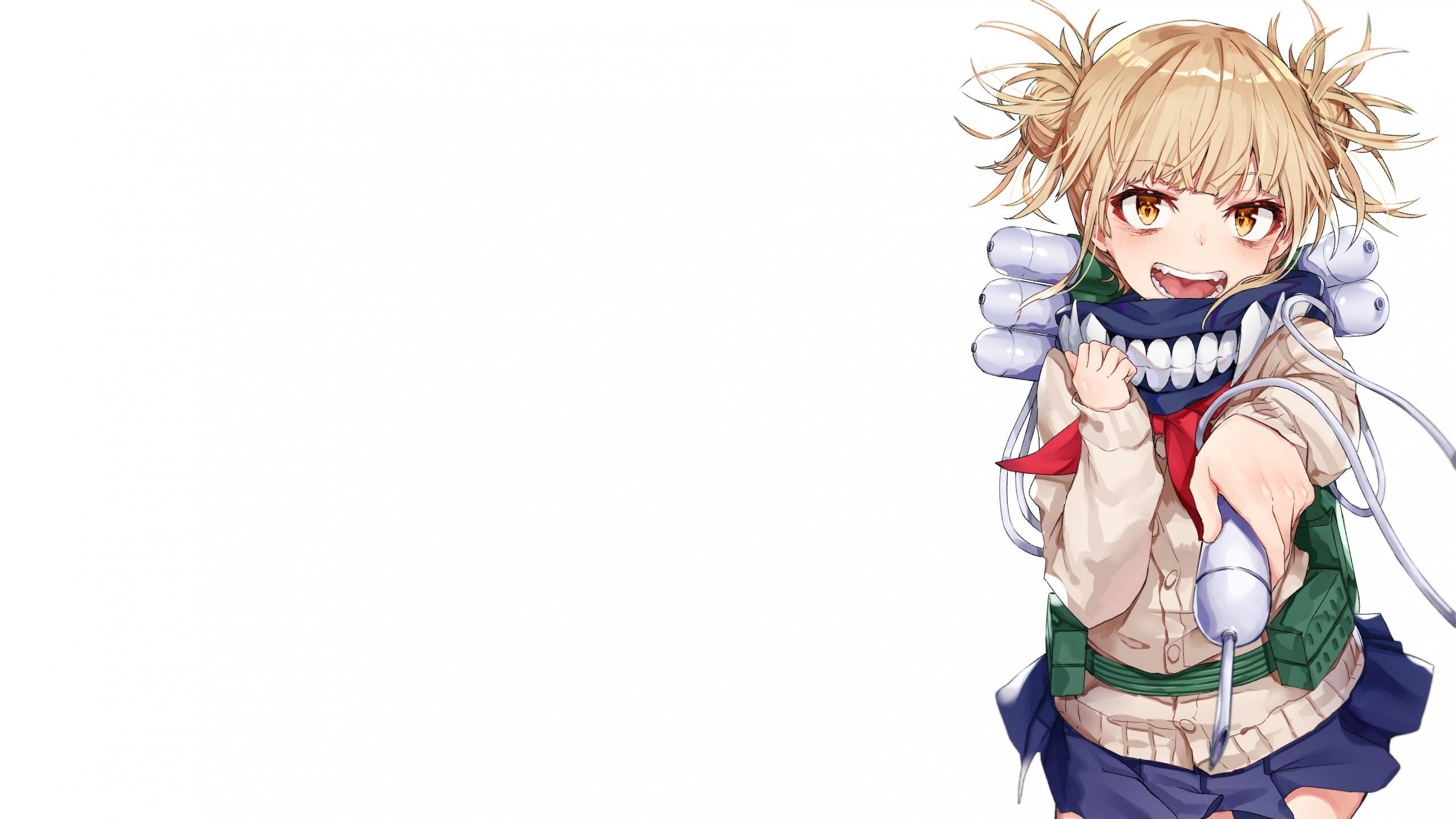 Download 2560x1440 Toga Himiko, Boku No Hero Academia, Blonde, Scarf, Smiling Wallpaper for iMac 27 inch