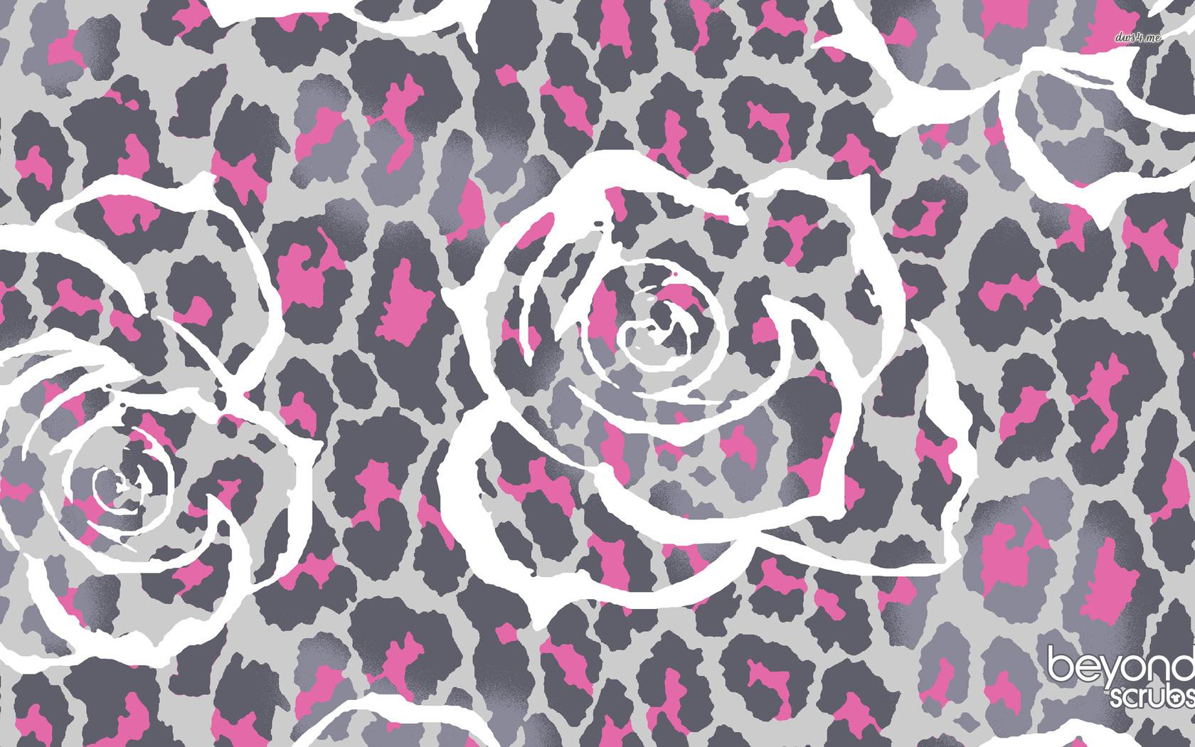 Rose & animal print pattern wallpaper Art wallpaper