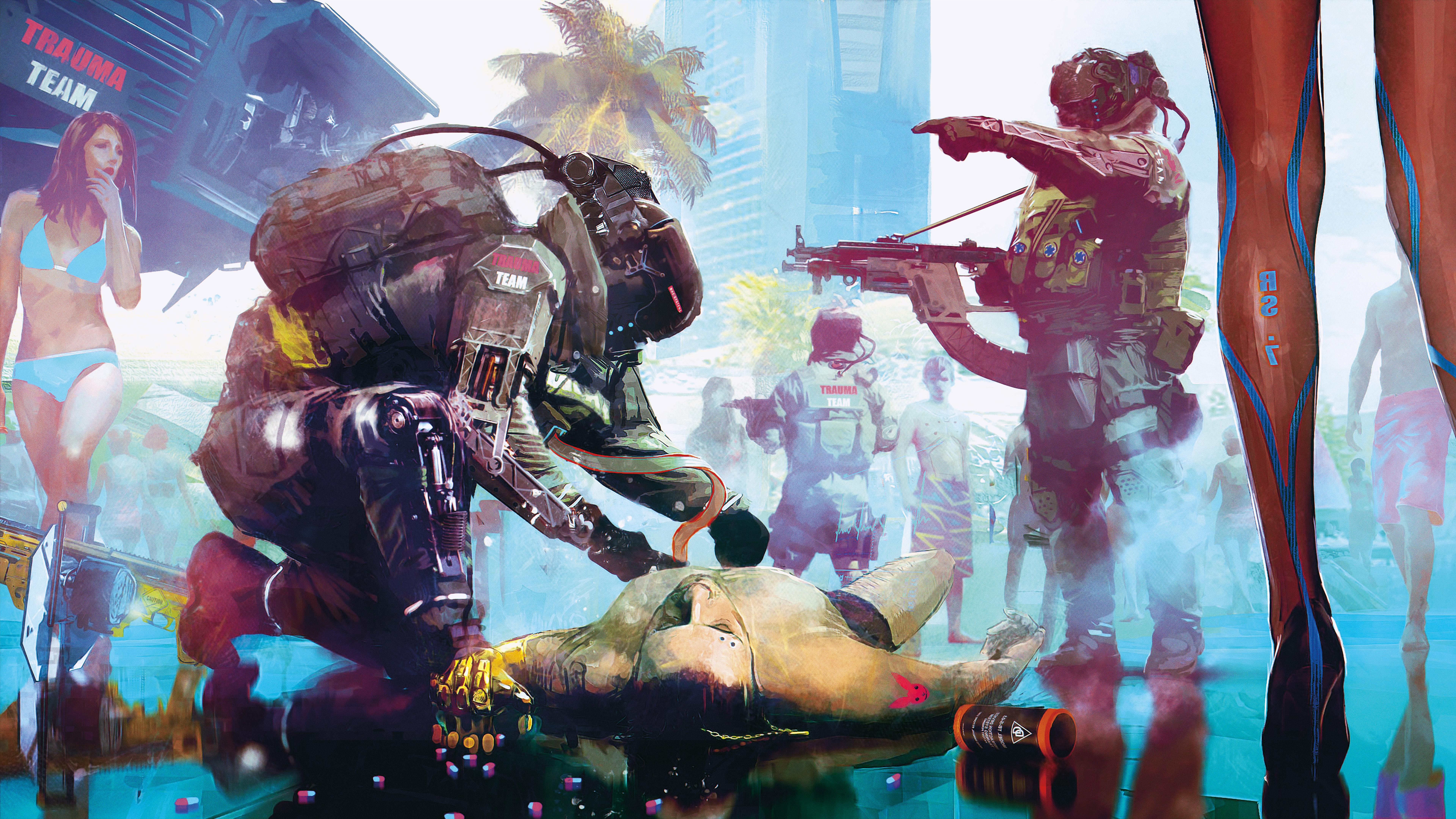 Wallpaper Cyberpunk Trauma Team, E3 4K, 8K, Games