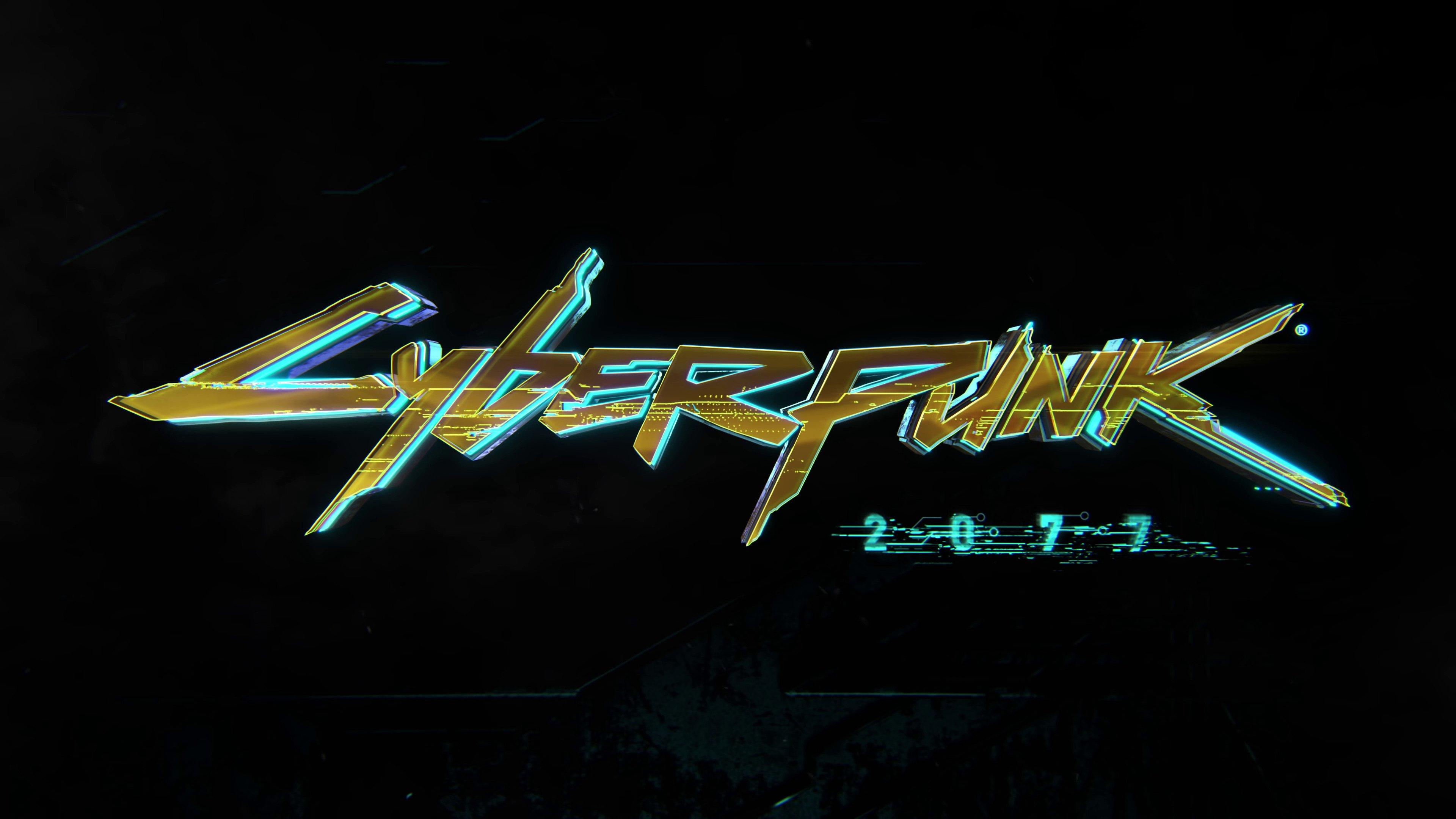 4K Cyberpunk 2077 Game Logo Wallpaper and Free