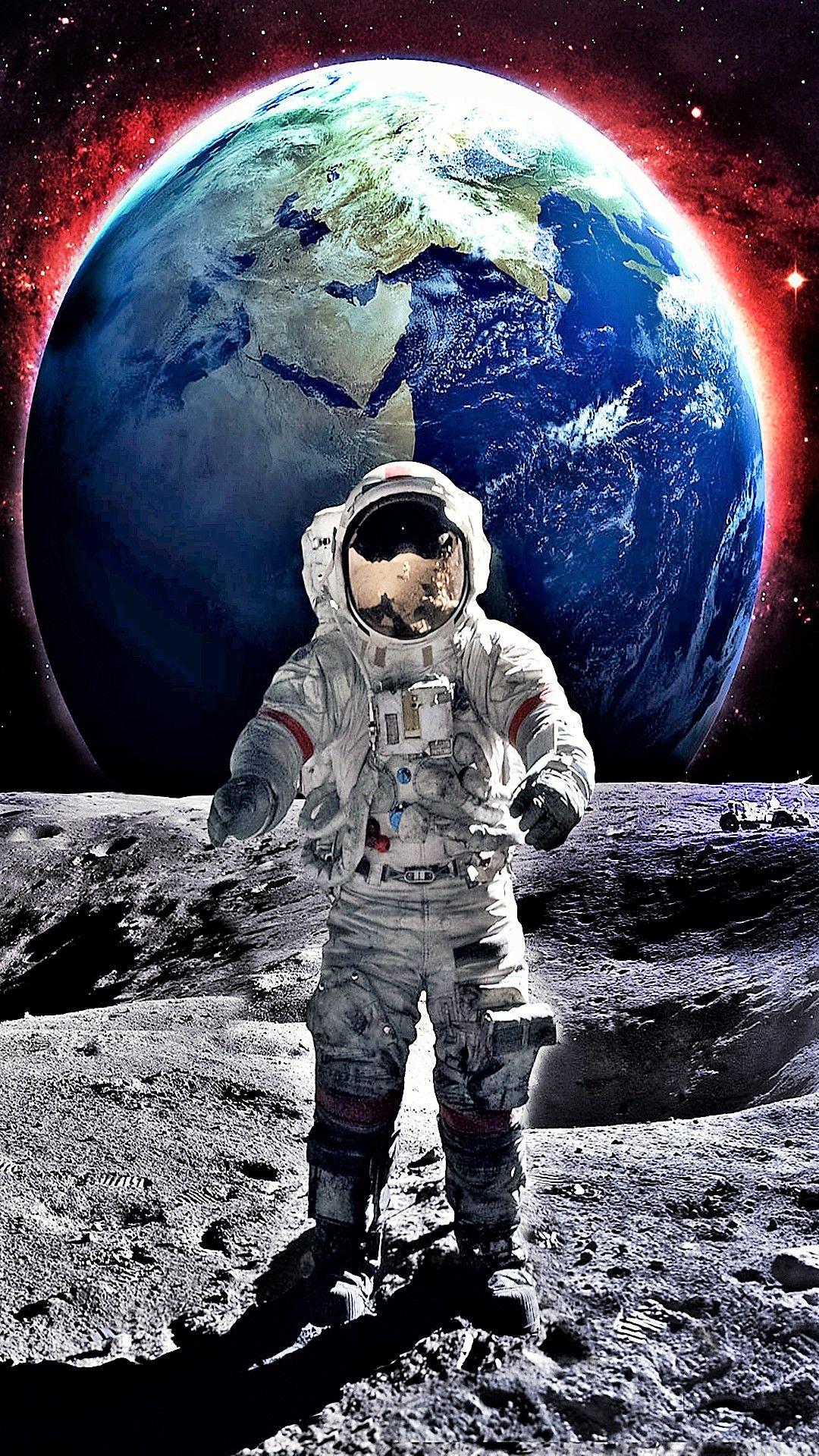 Moon earth astronaut to see more beautiful galactical space wallpaper! - Astronaut wallpaper, Space artwork, Astronaut art