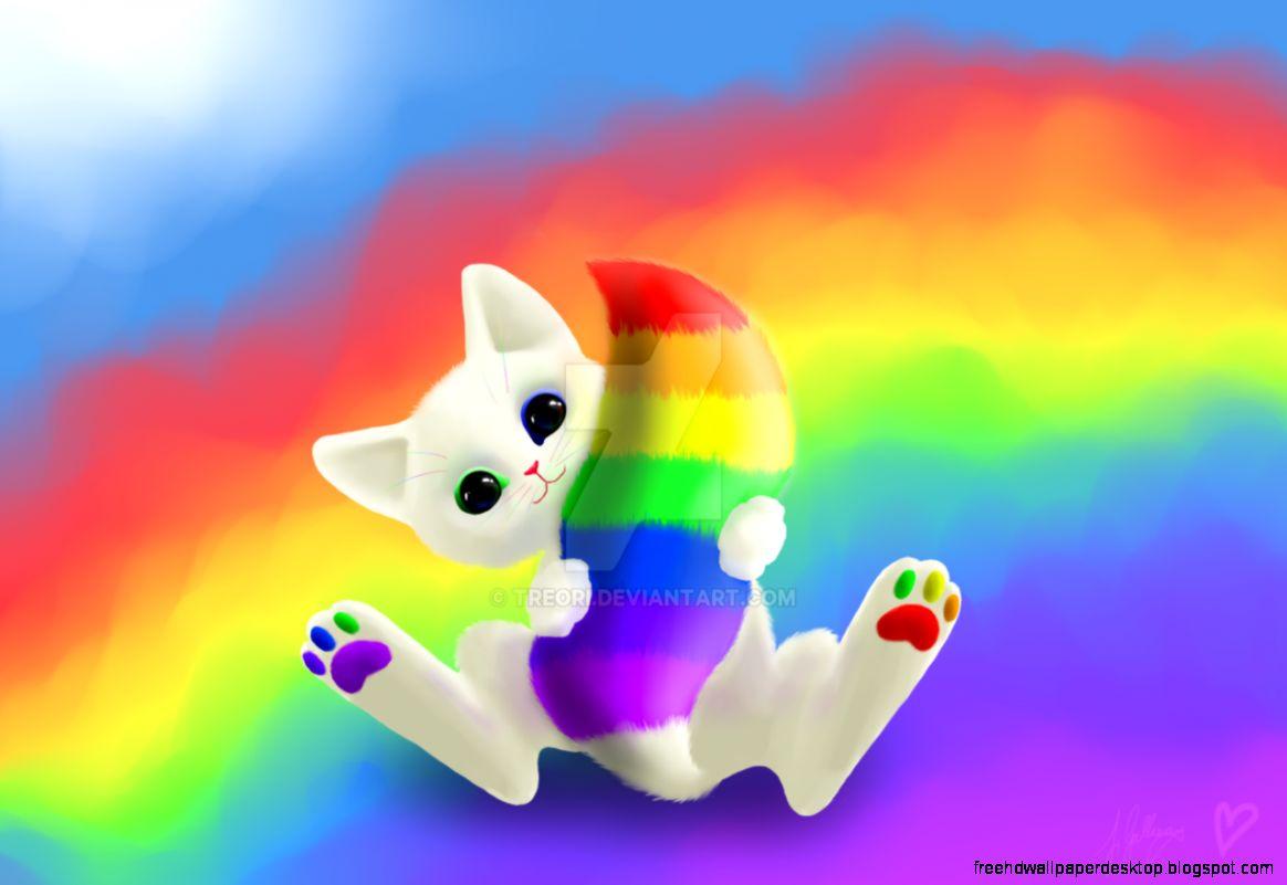Painting Rainbow Kitten HD Wallpaper. Free High Definition Wallpaper