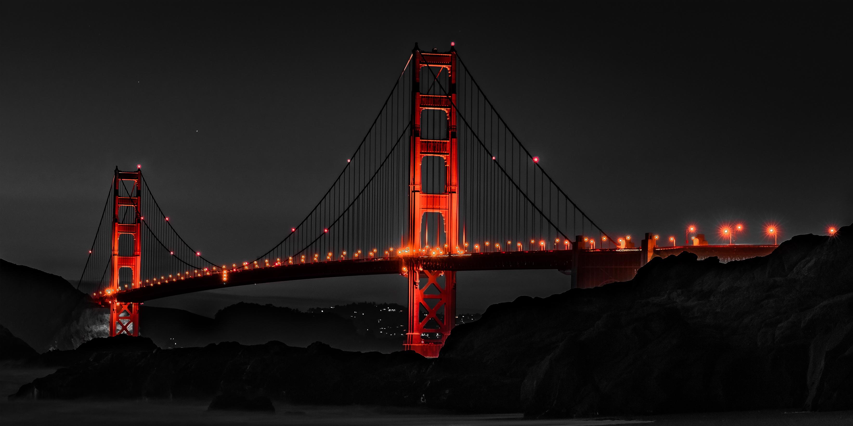 Golden Gate Bridge San Francisco Night, HD World, 4k Wallpaper