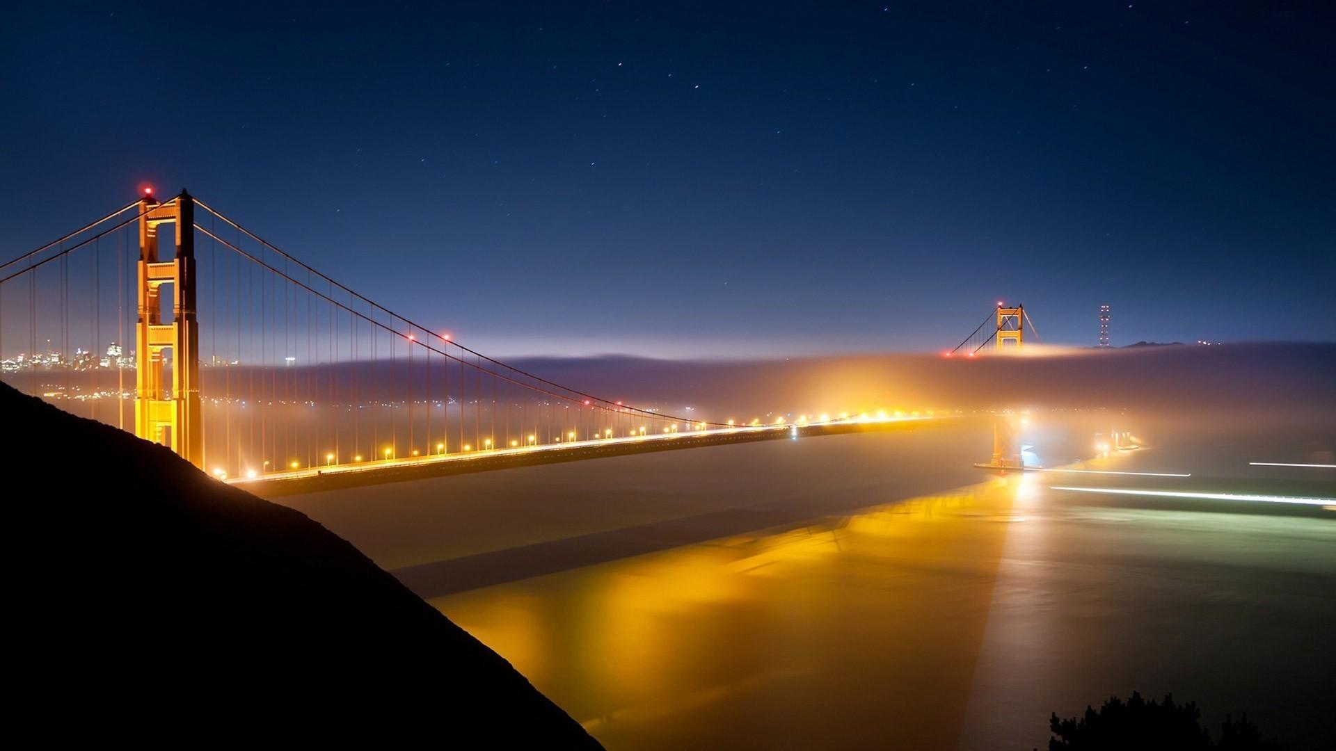 night view, San Francisco, Golden Gate Bridge, bridges, night