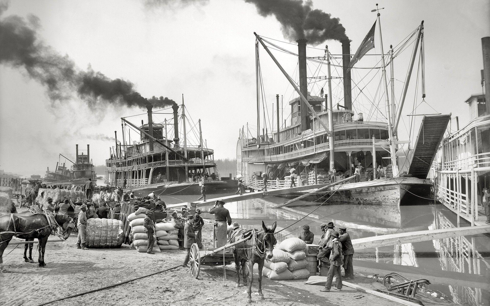 C.1912 Vicksburg, Mississippi Steamboat Landing. Historic. Steam