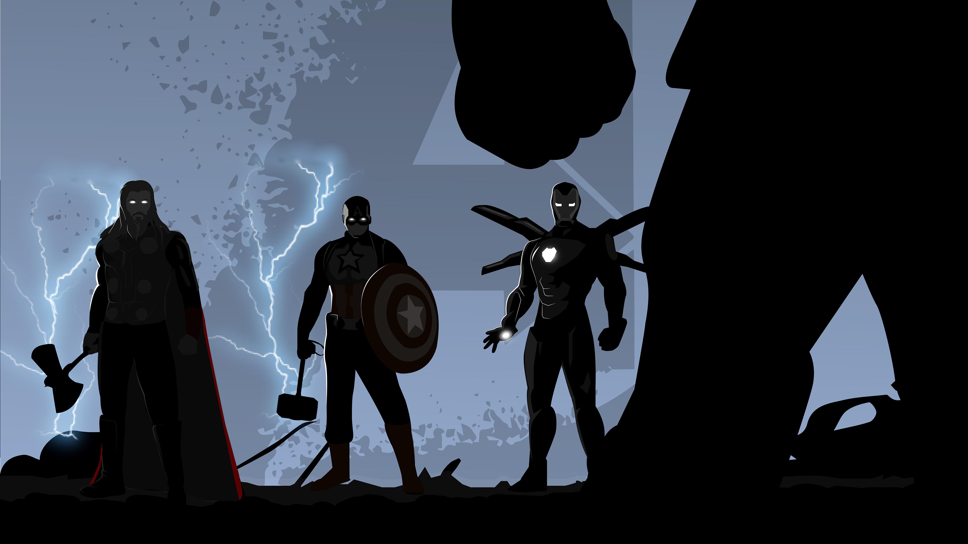 Avengers Endgame Minimal Illustration, HD Superheroes, 4k Wallpapers