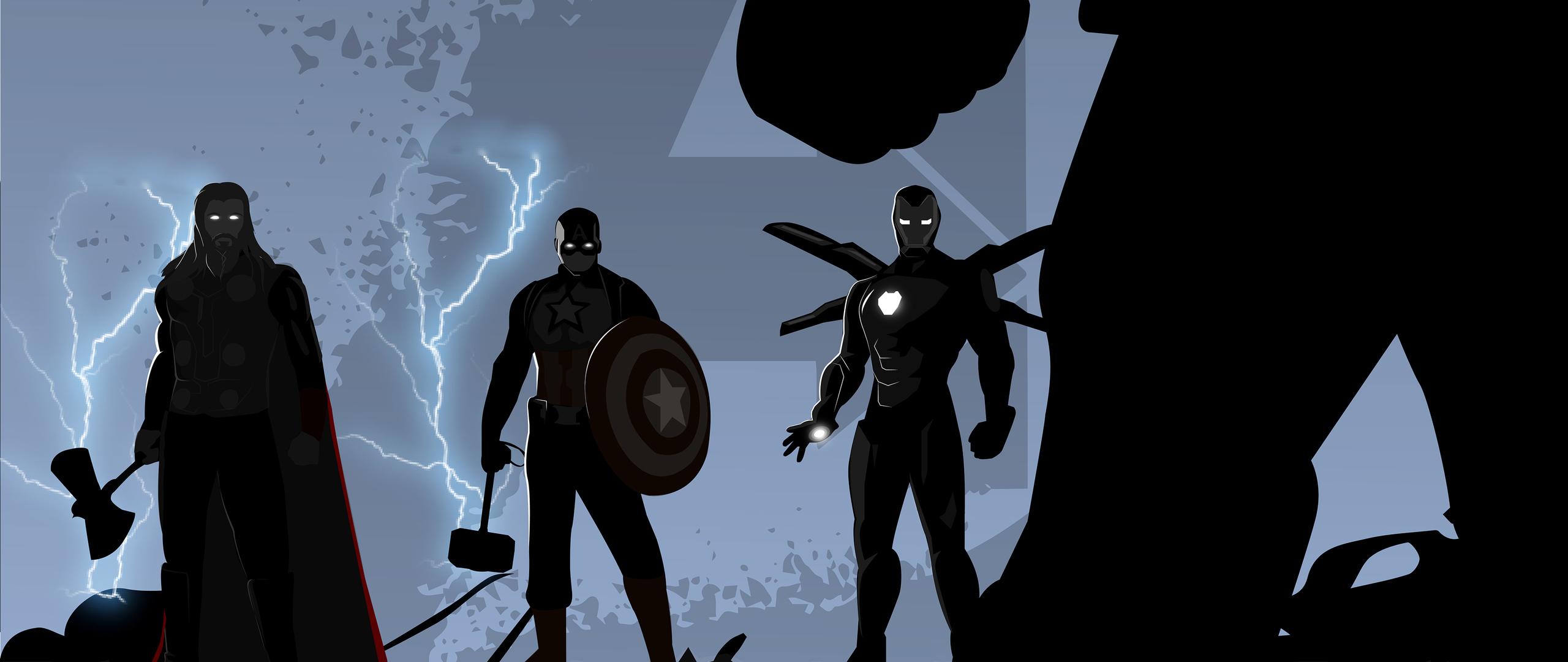 Avengers Endgame Minimal Illustration 2560x1080 Resolution
