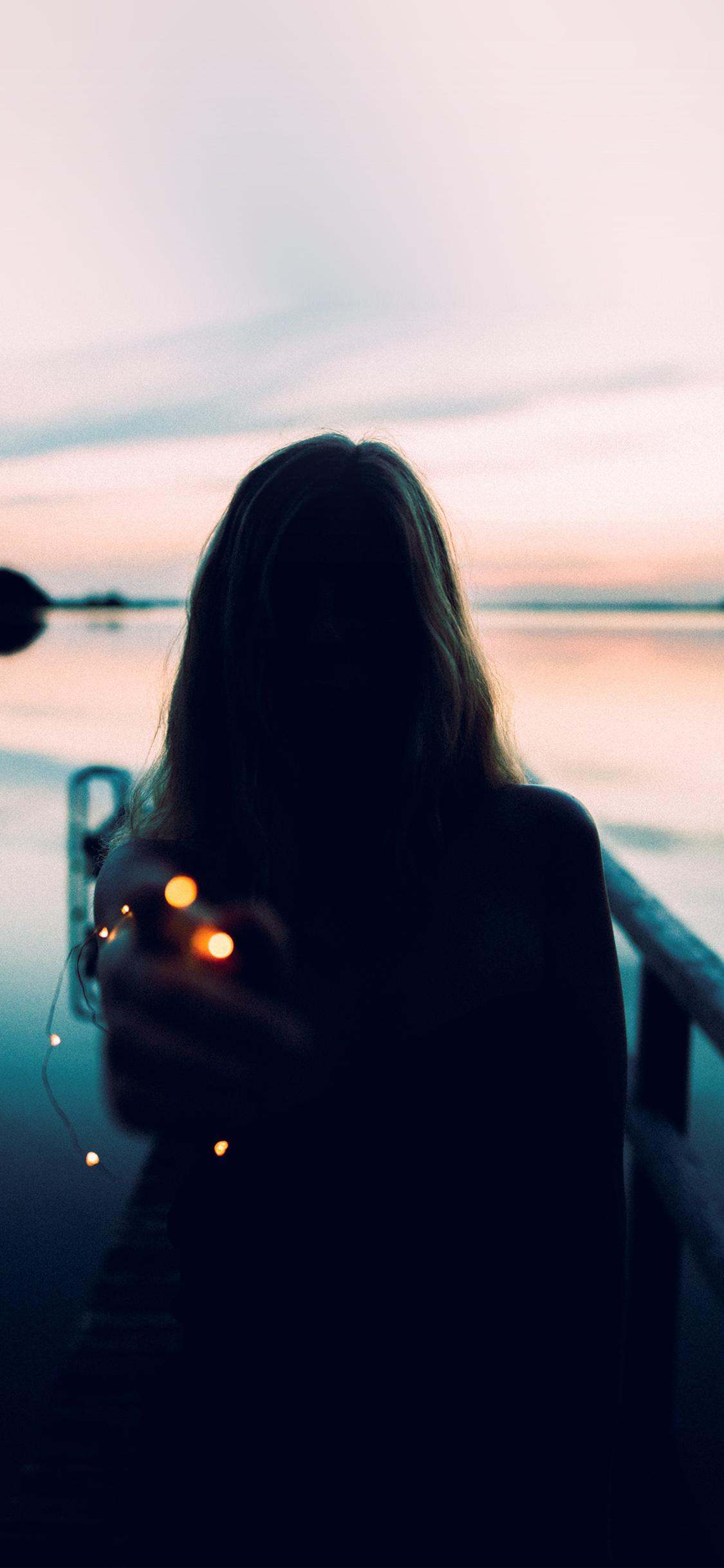 iPhone X wallpaper. girl sea romantic blue