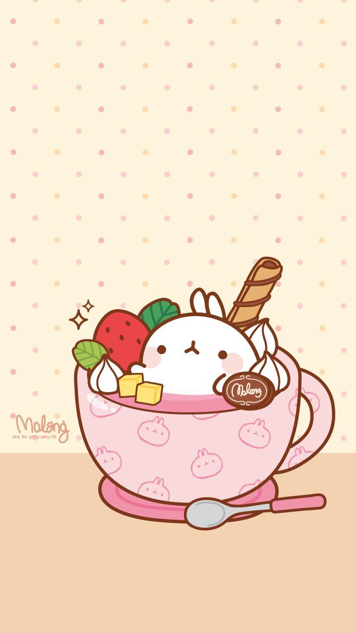 Molang Tea. iPhone Wallpaper. Kawaii wallpaper, Kawaii drawings