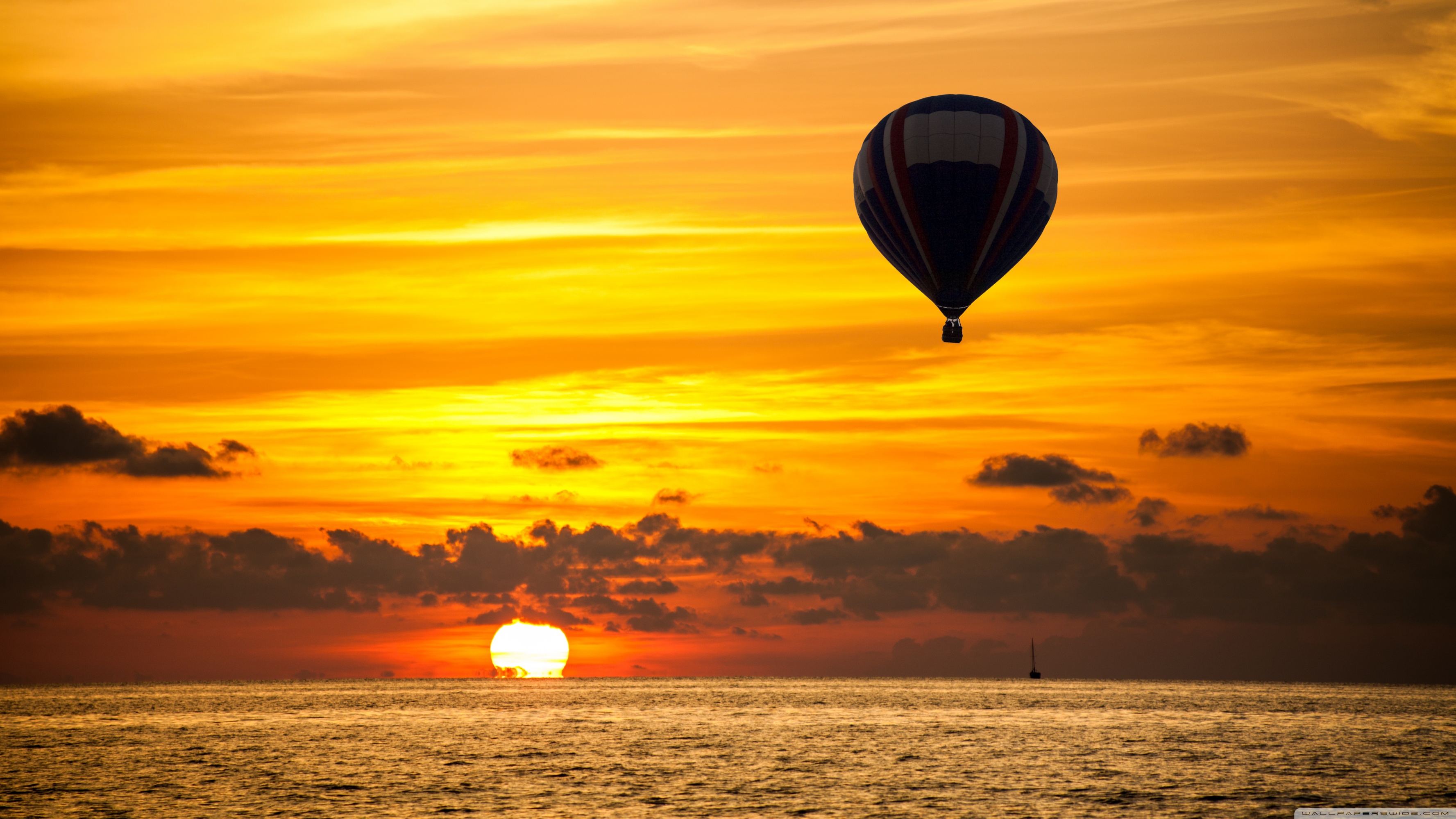 Hot Air Balloon, Orange Sunset ❤ 4K HD Desktop Wallpaper for 4K