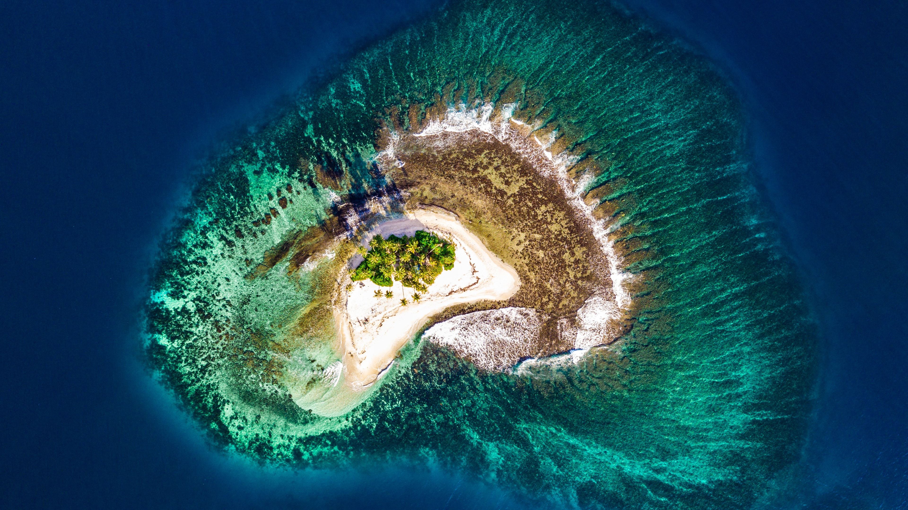Island Beach Aerial View 4k. The best wallpaper background