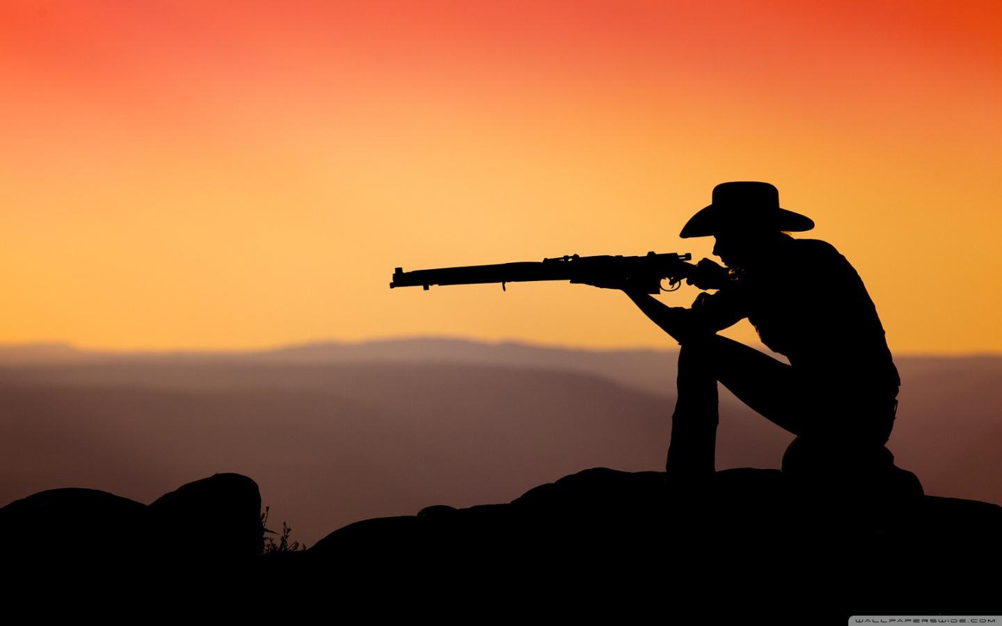 Cowboy Shooting In The Sunset ❤ 4K HD Desktop Wallpaper for 4K