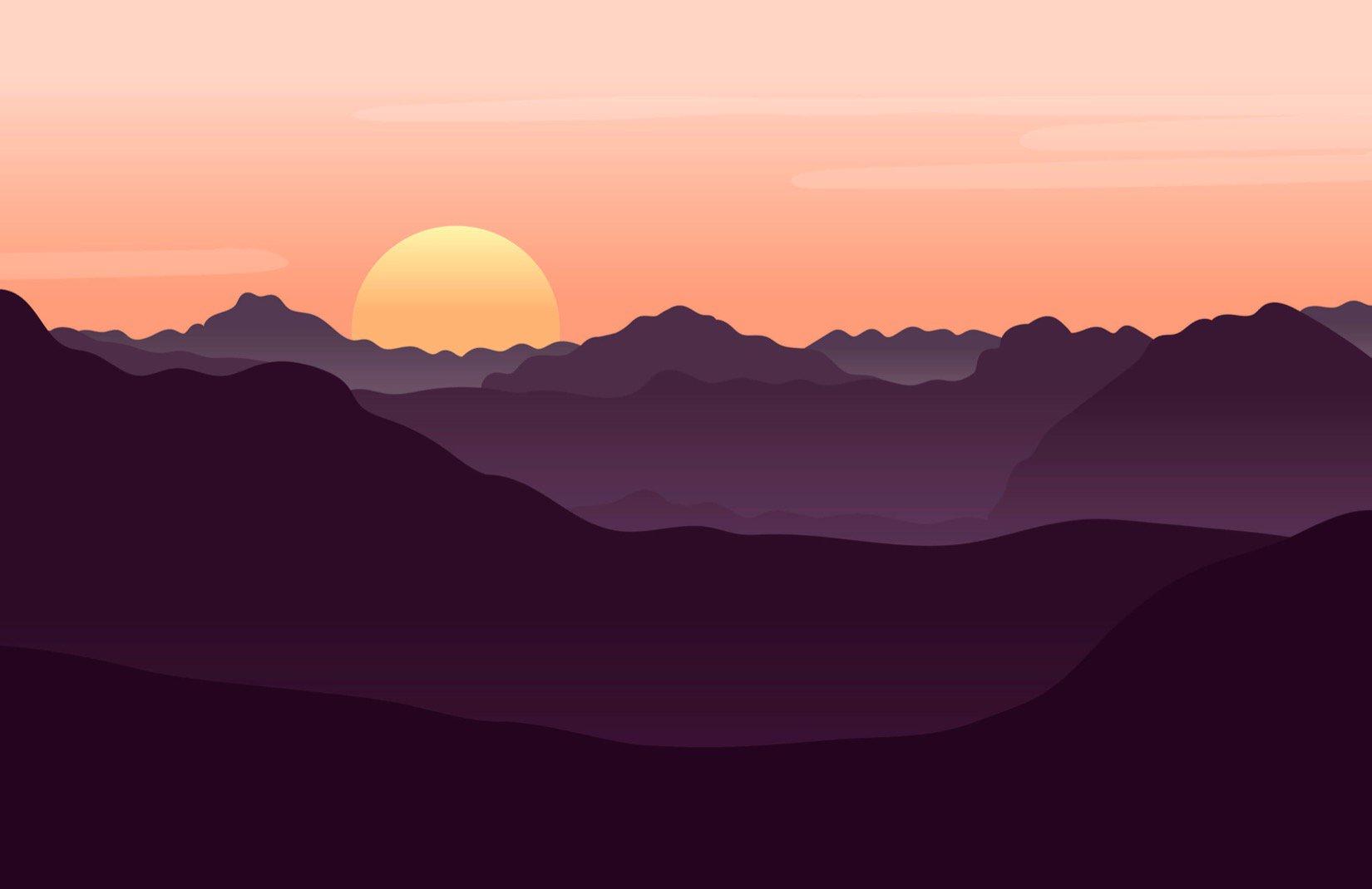 Sunset Mountains Landscape Wallpapers - Wallpaper Cave