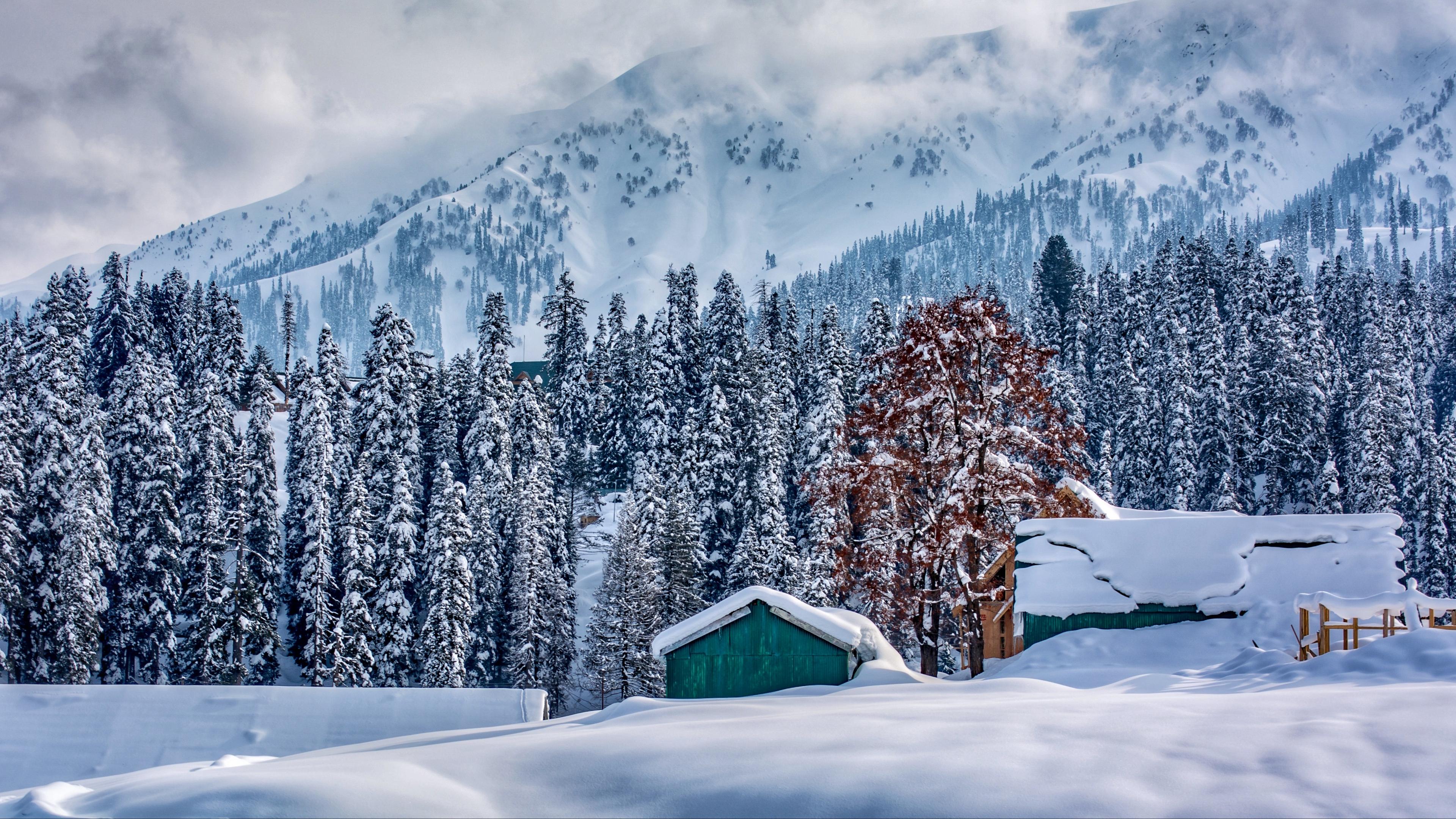 Download wallpaper 3840x2160 himalayas, kashmir, mountains, winter