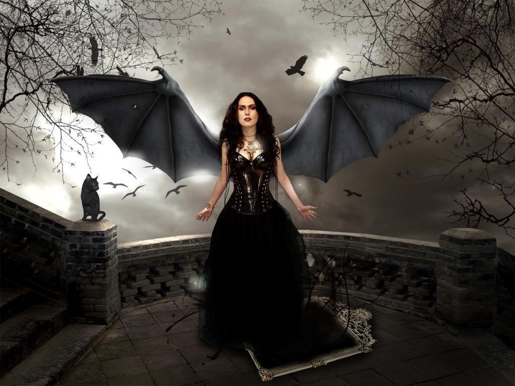 Dark Vampire Angel. Mythical Creatures. Angel wallpaper, Gothic