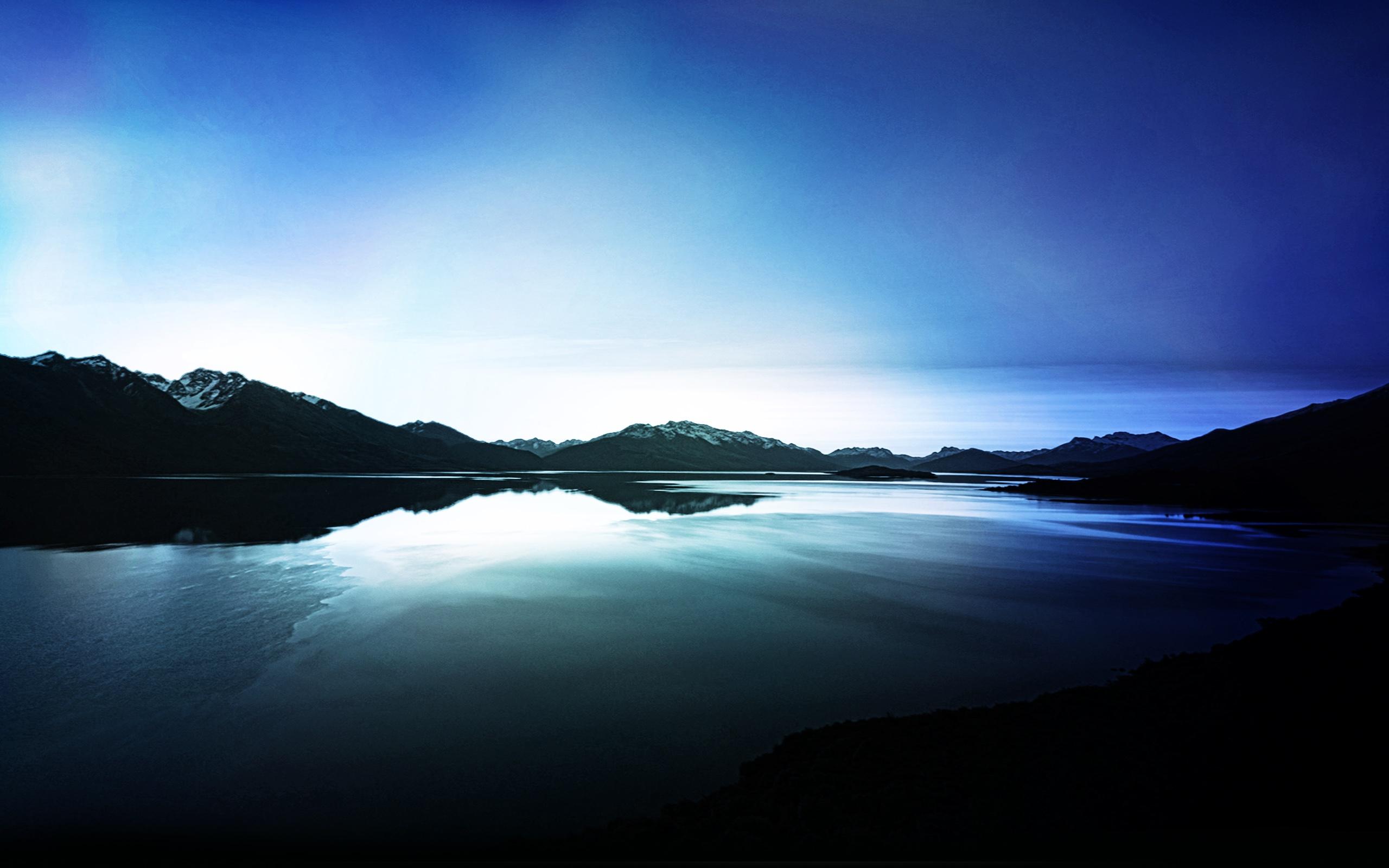 Dark Lake View Reflections Wallpaper in jpg format for free