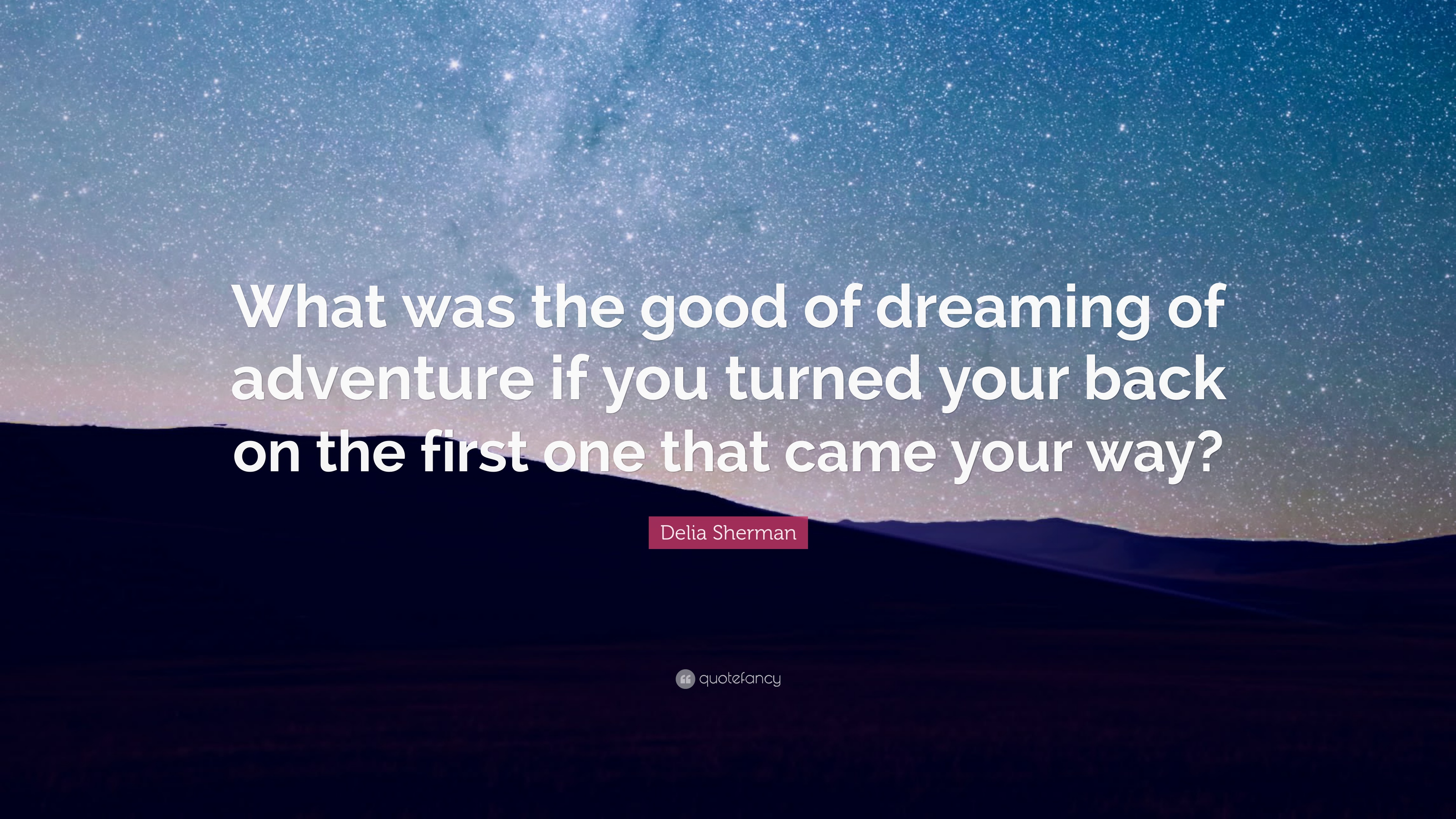 Delia Sherman Quote: “What was the good of dreaming of adventure if