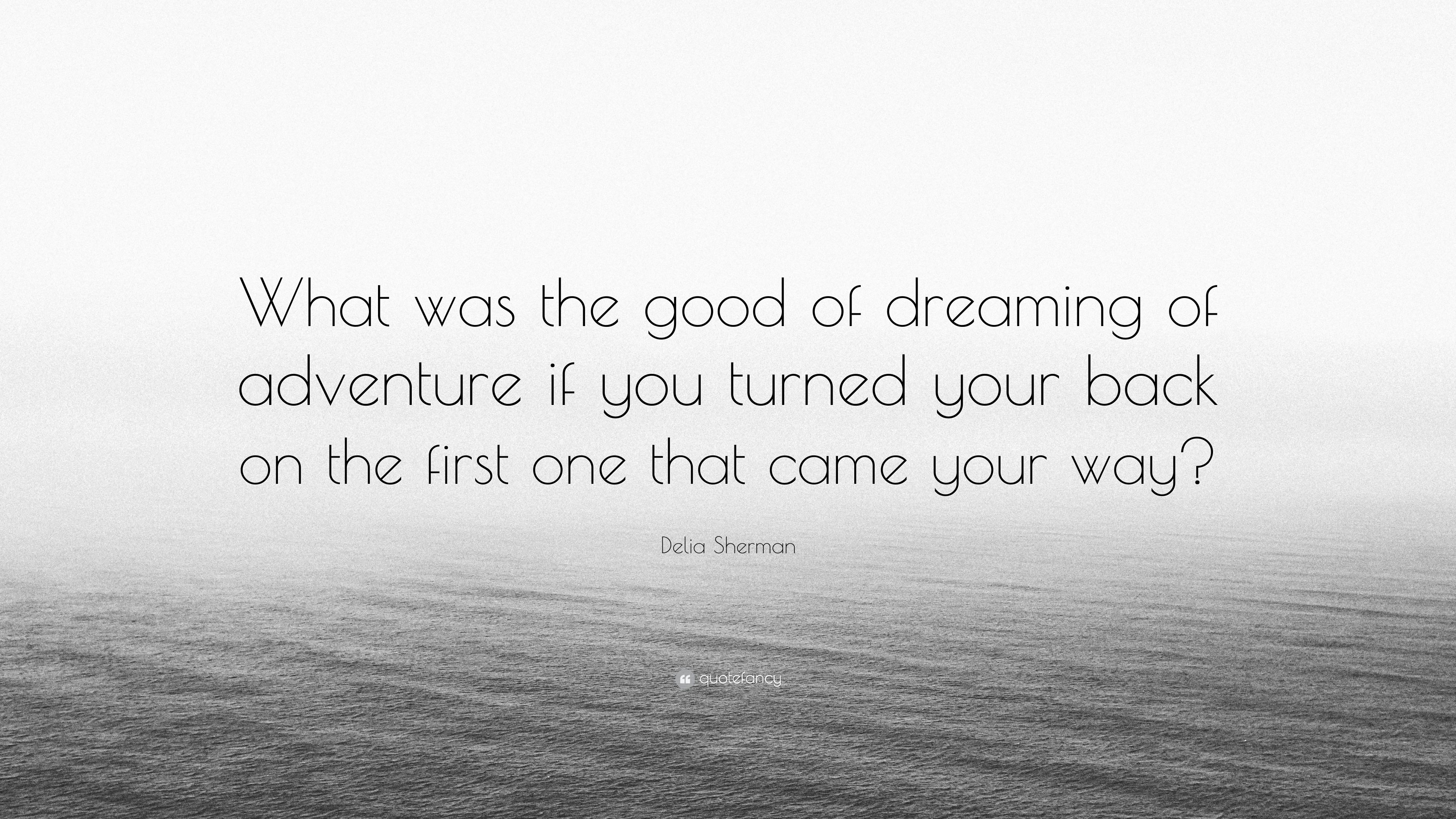 Delia Sherman Quote: “What was the good of dreaming of adventure if