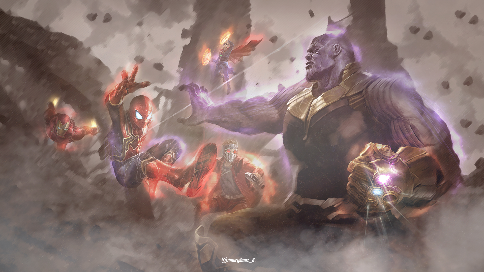 Thanos Fight Infinity War Wallpaper Download