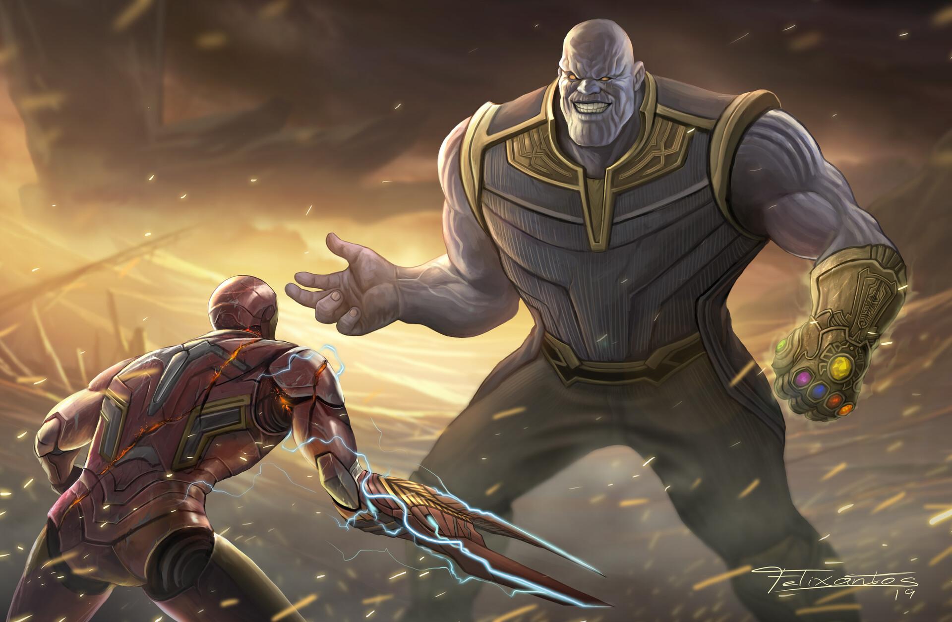 Thanos Vs Iron Man Avengers Endgame 1400x900 Resolution HD