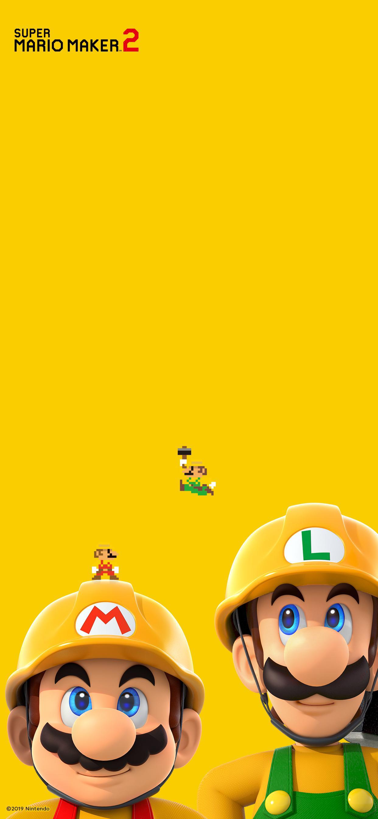 this is the wallpaper of super Mario maker 2