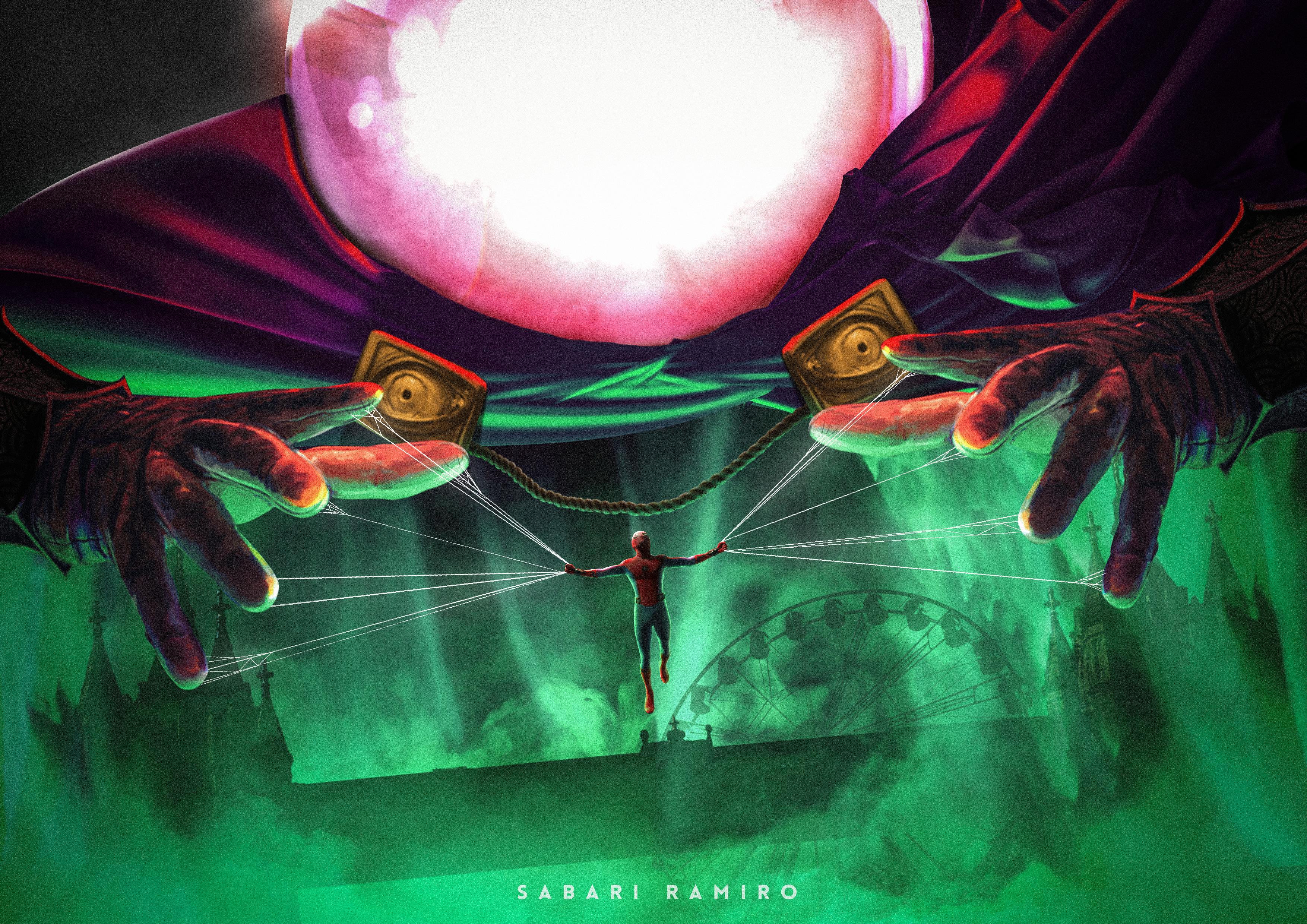 Spider Man Far From Home And Mysterio Art 2048x1152